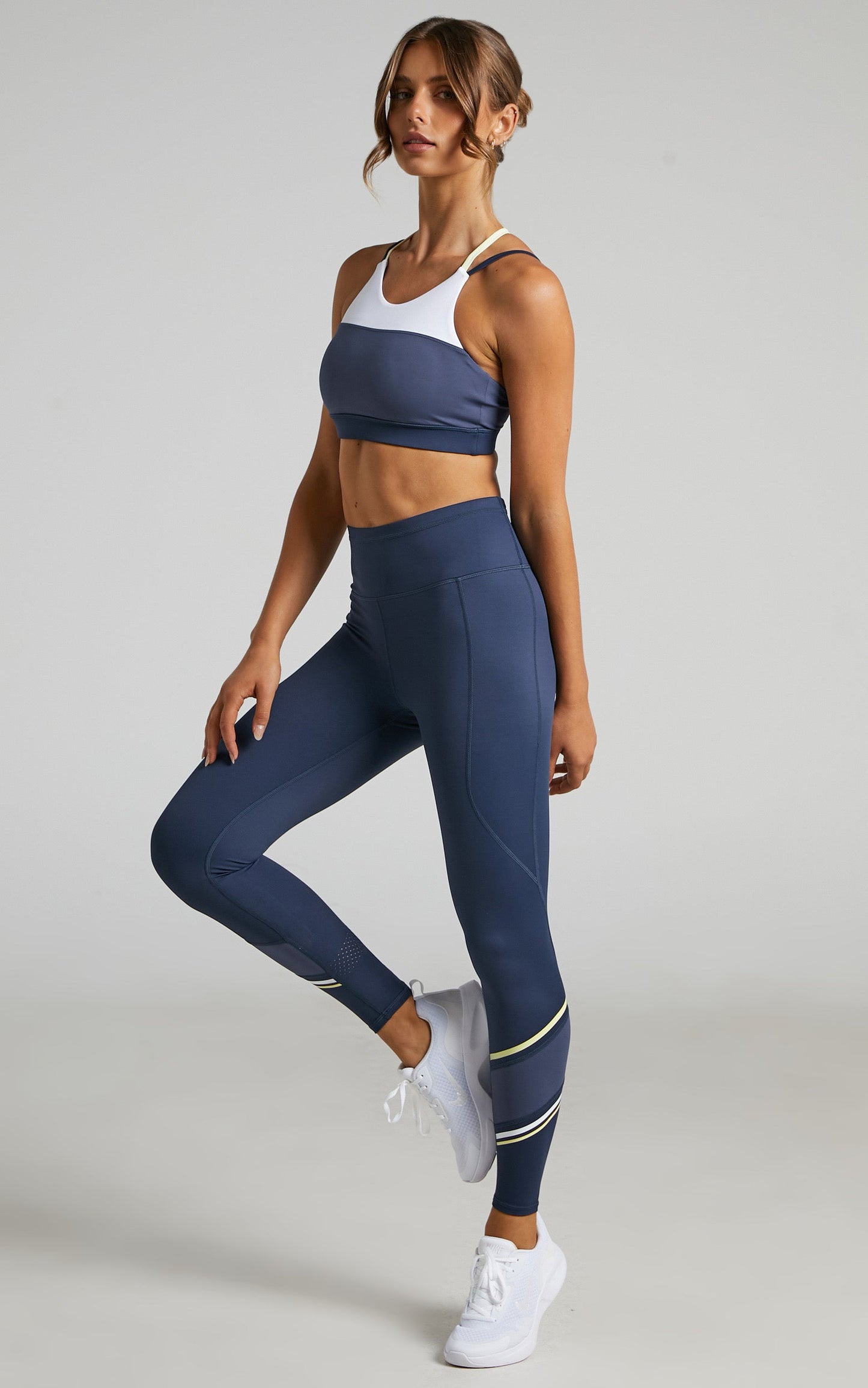 Lilybod - Nile Legging in White, Blue Nights and Lemon