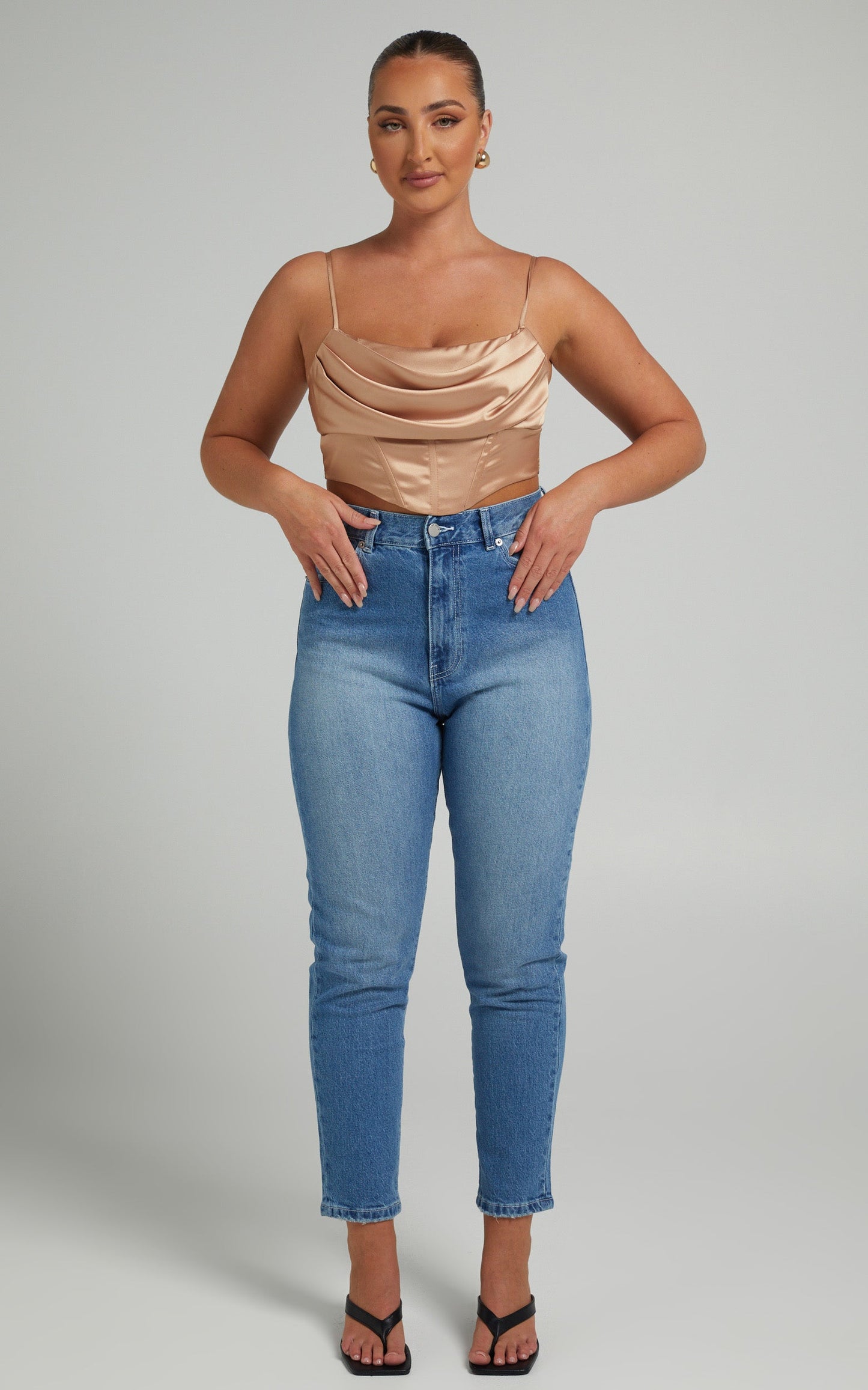 Dr Denim - Nora Jean in Mid Stone Stretch
