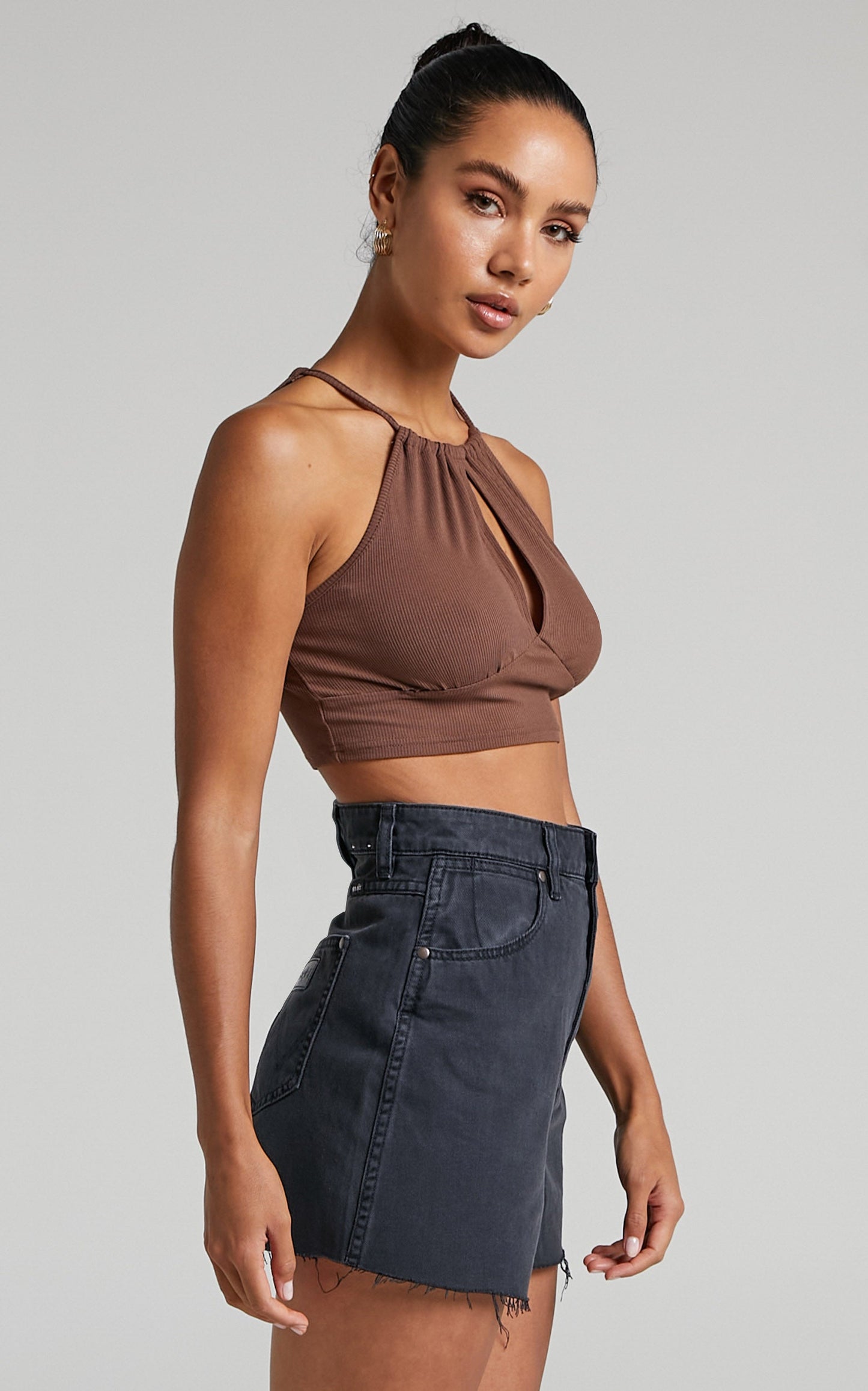 Wrangler - Hi Bells Denim Short in Black Rock