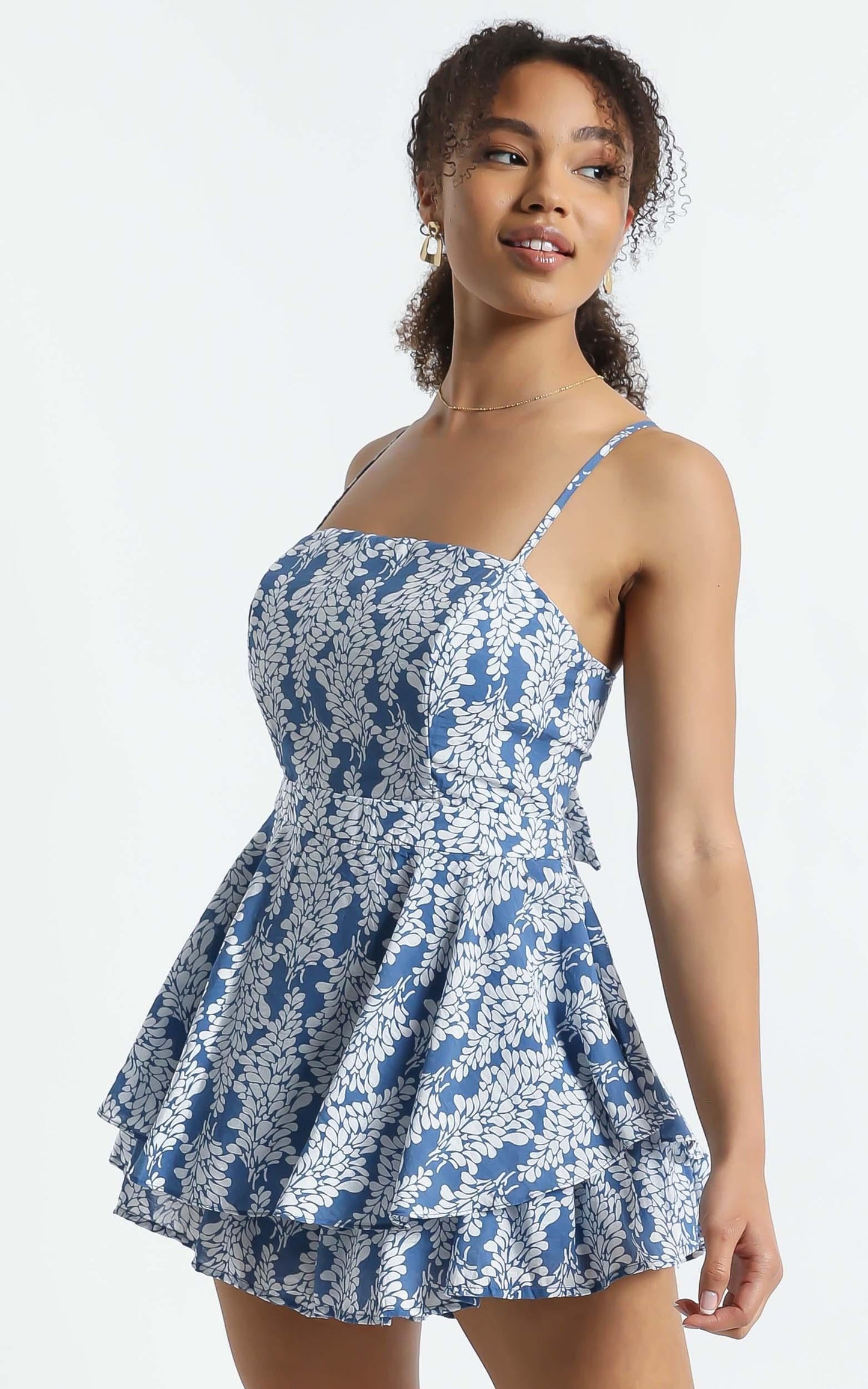 Sheri Playsuit in Blue Floral