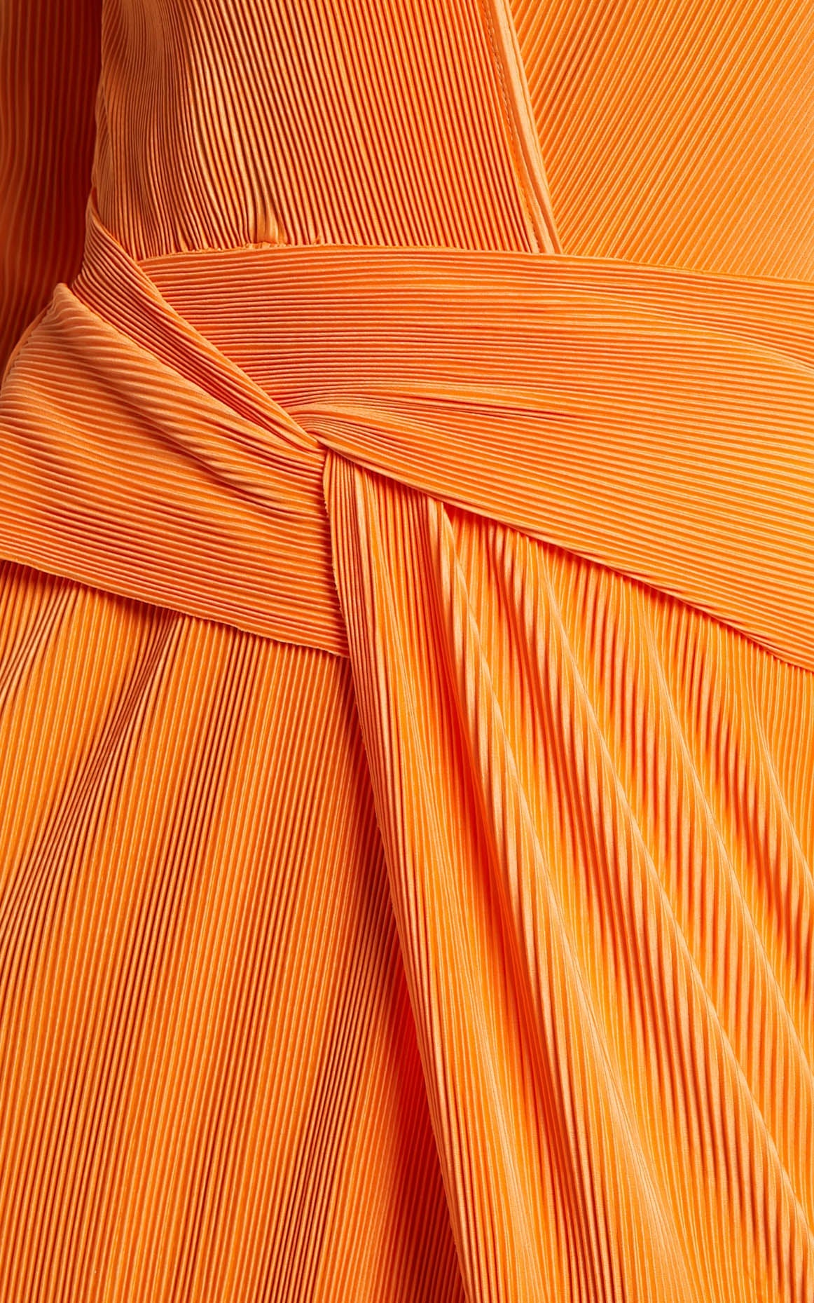 Amarante Maxi Dress - Plisse Twist Front Long Sleeve Shirt Dress in Orange