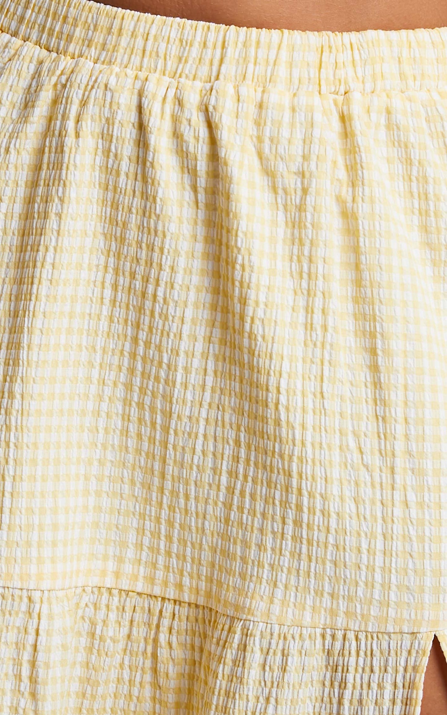 Augusta Two Piece Set - Ruffle Strap Crop Top and Tiered Midi Skirt in Butter Yellow