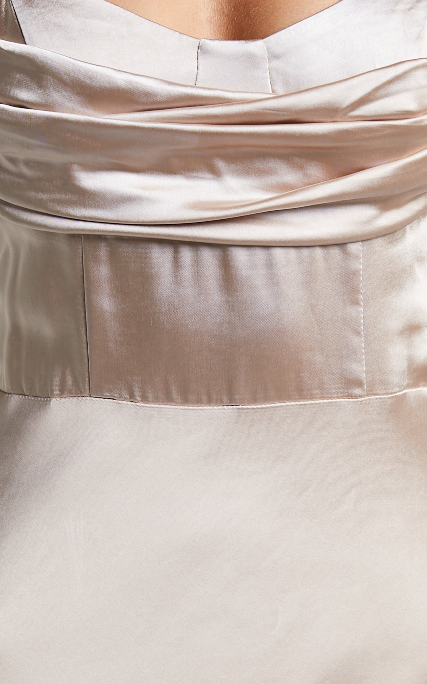 Brody Midi Dress - High Split Bodice Slip Dress in Oyster