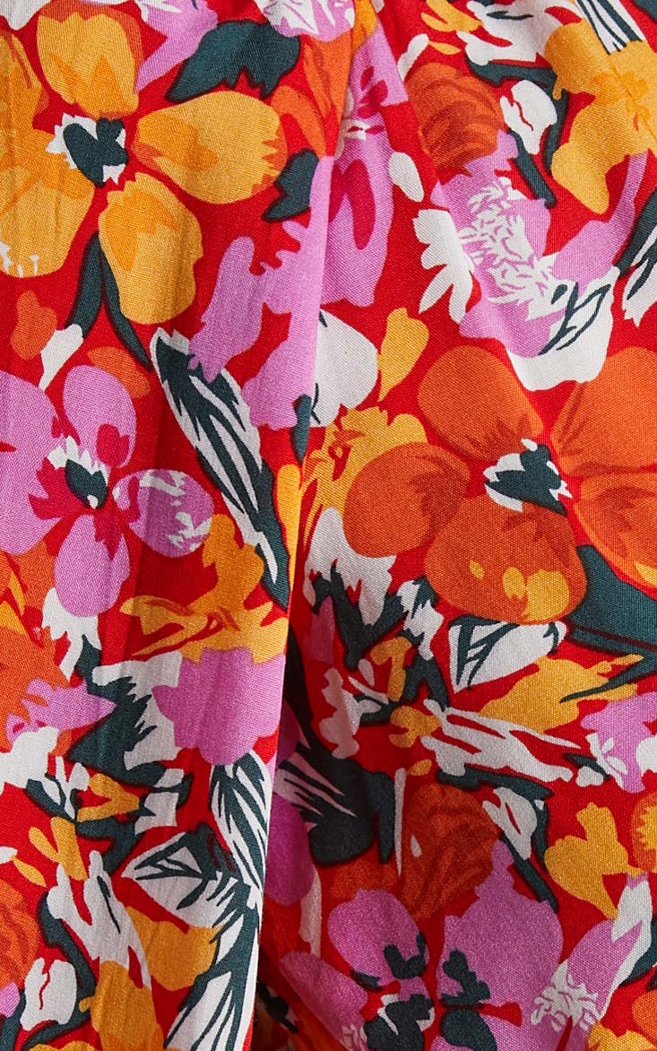 Dyliah Top - Long Sleeve Wrap Crop Top in Spring Floral