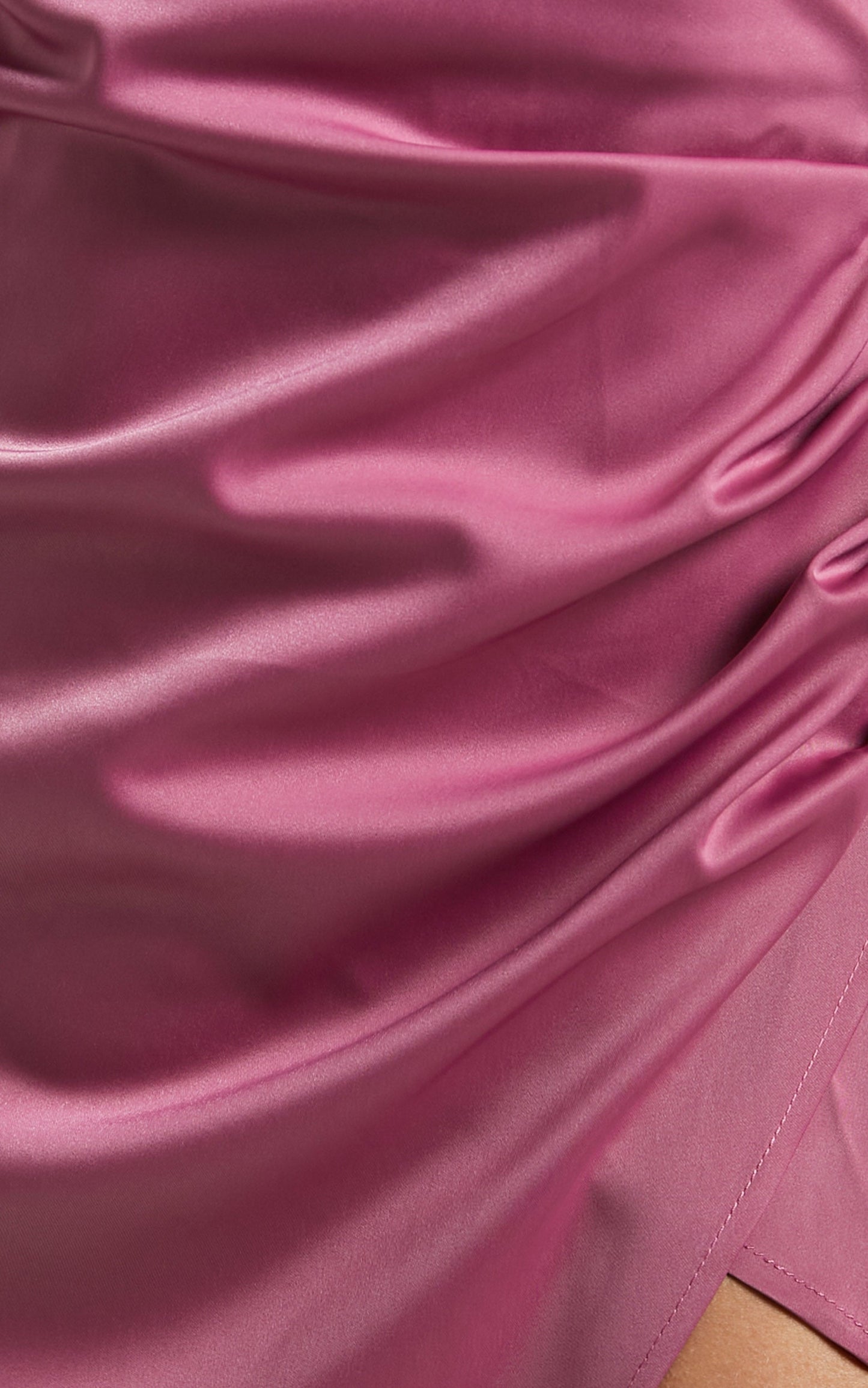 Federikke Maxi Dress - Thigh Split Fixed Wrap Satin Dress in MulBerry