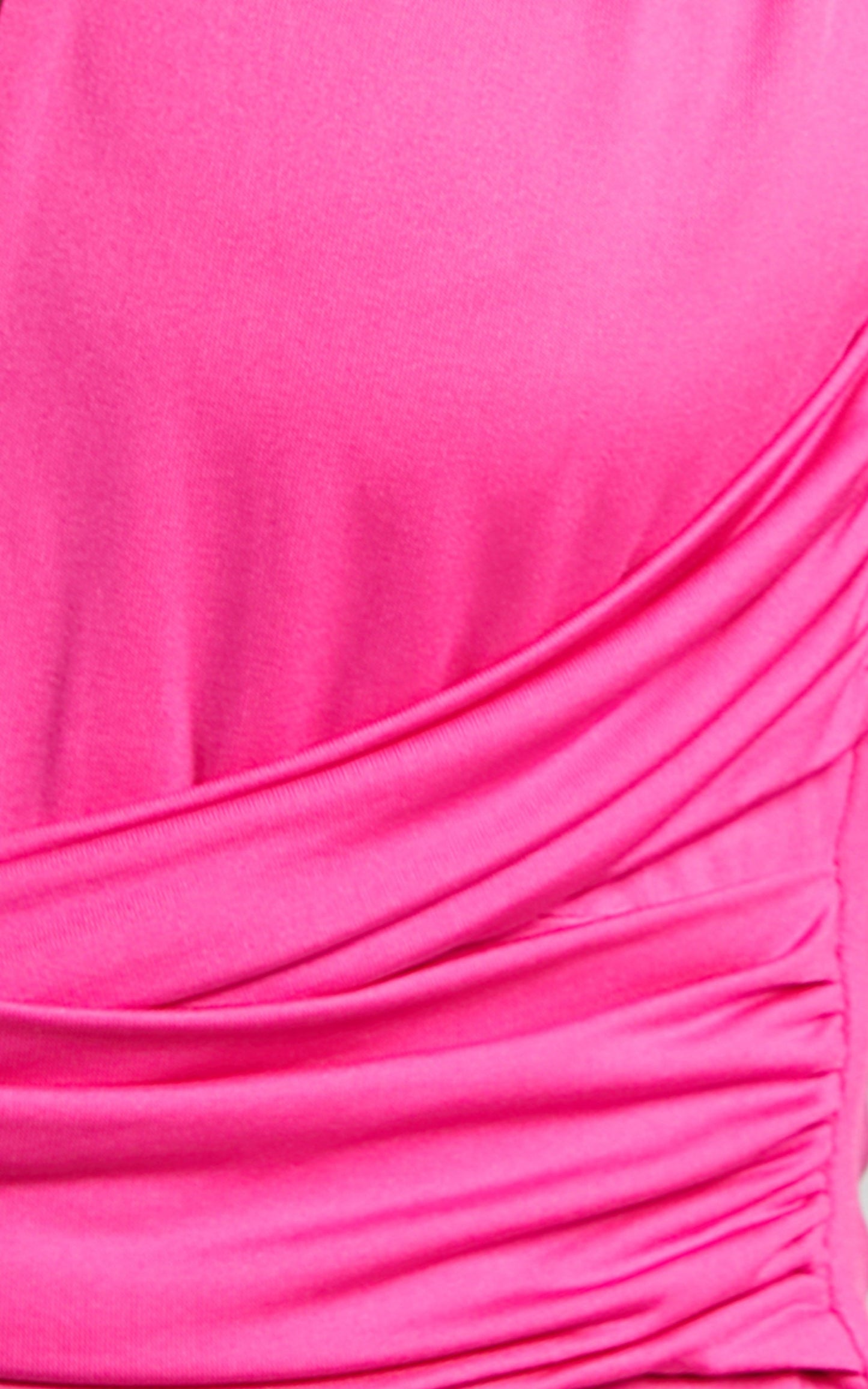 Jairlee Bodysuit - Plunge Neck Faux Wrap Front Bodysuit in Hot Pink
