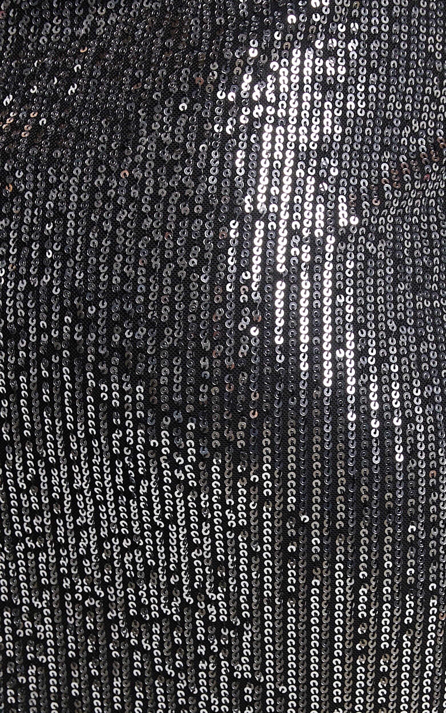 Joycee Midi Dress - Off Shoulder Thigh Split Sequin Dress in Gunmetal