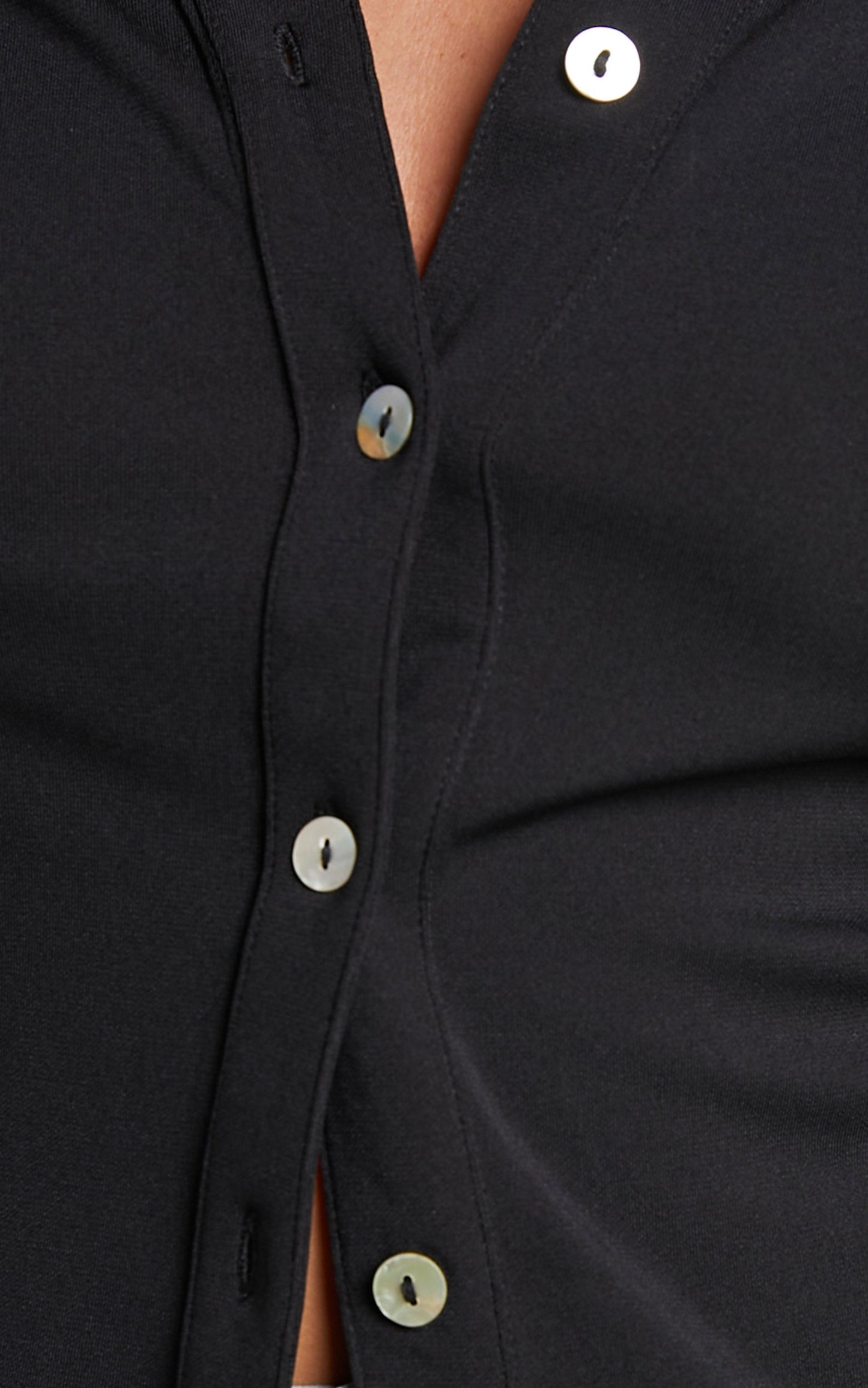 Keaton Blouse - Collared Long Sleeve Button Through Blouse in Black