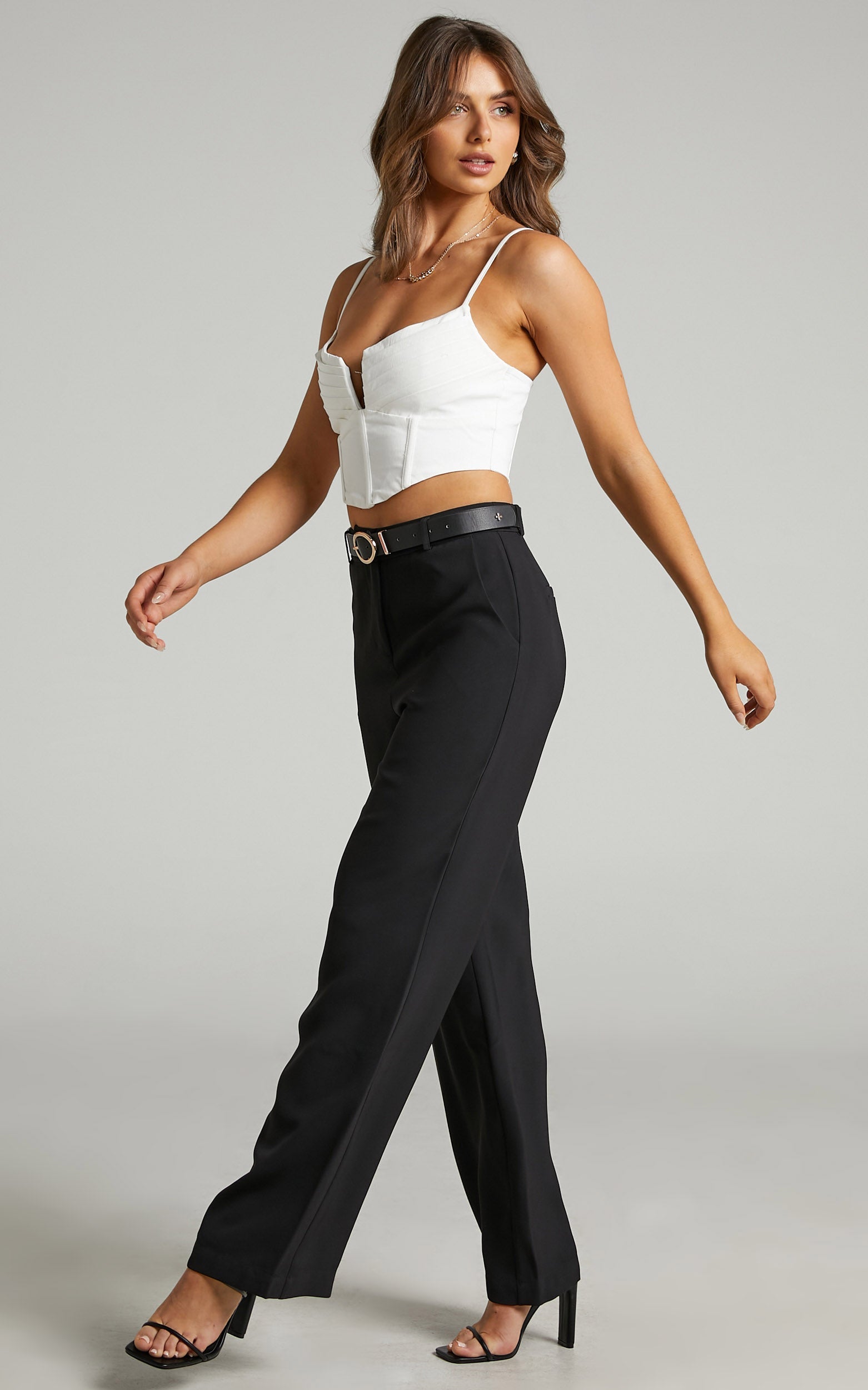 Keiandra Pleated Corset in White