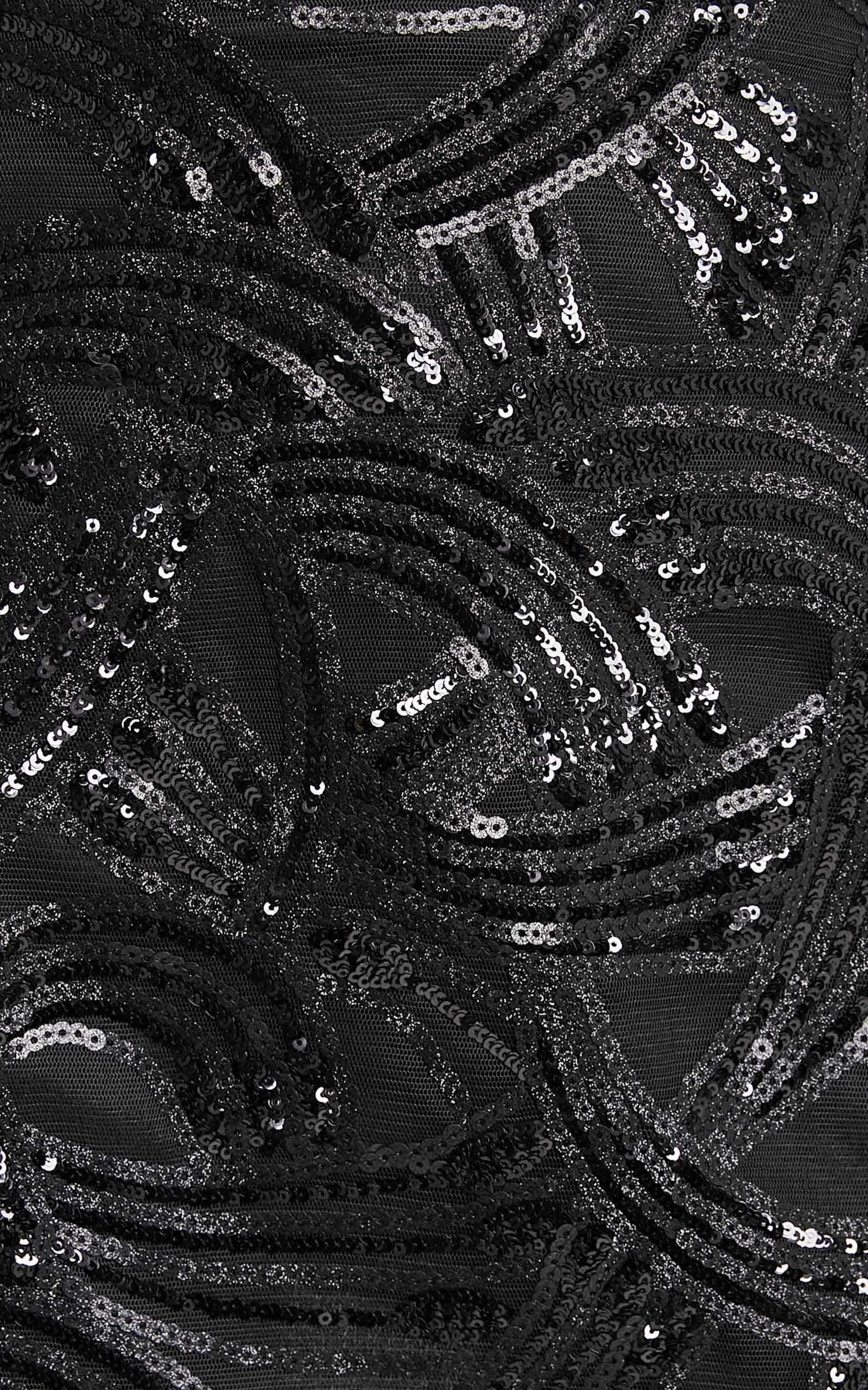 Kenny Top - Cropped Sequin Corset Top in Black
