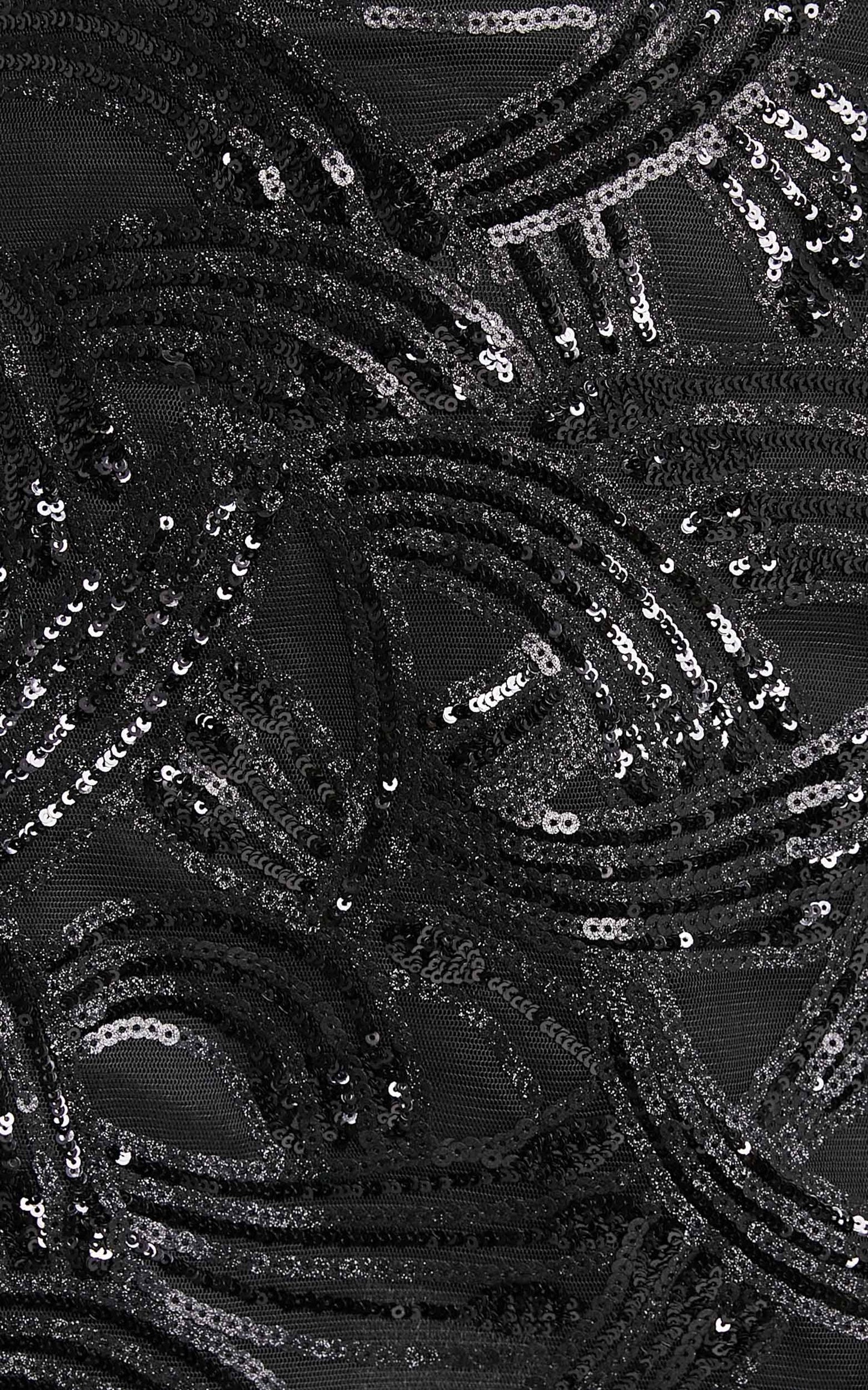 Kenny Mini Skirt - Sequin A Line Skirt in Black