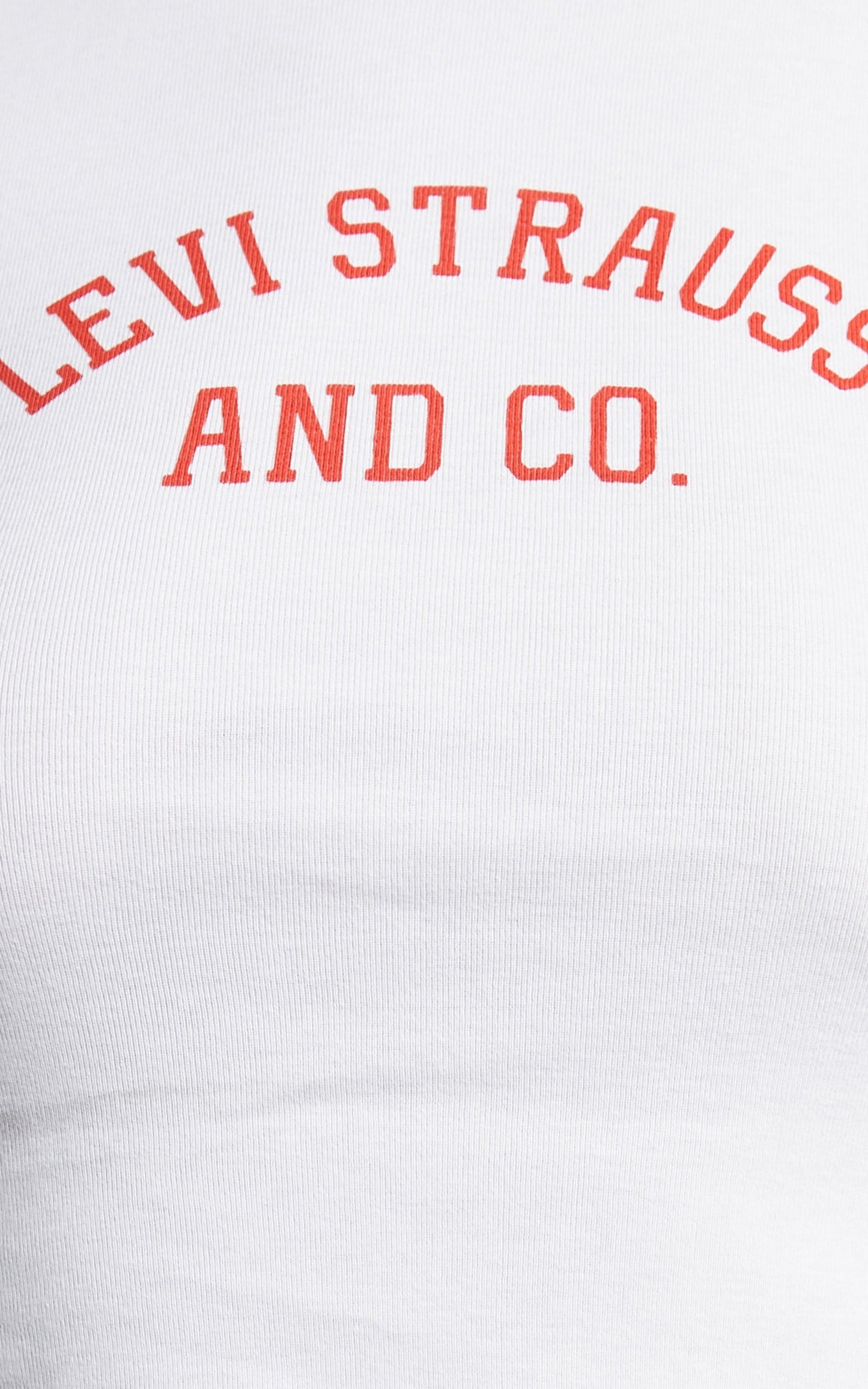 Levi's - Logo Ringer Cropped Tee in VARSITY WHITE  / VALIANT POPPY RIB