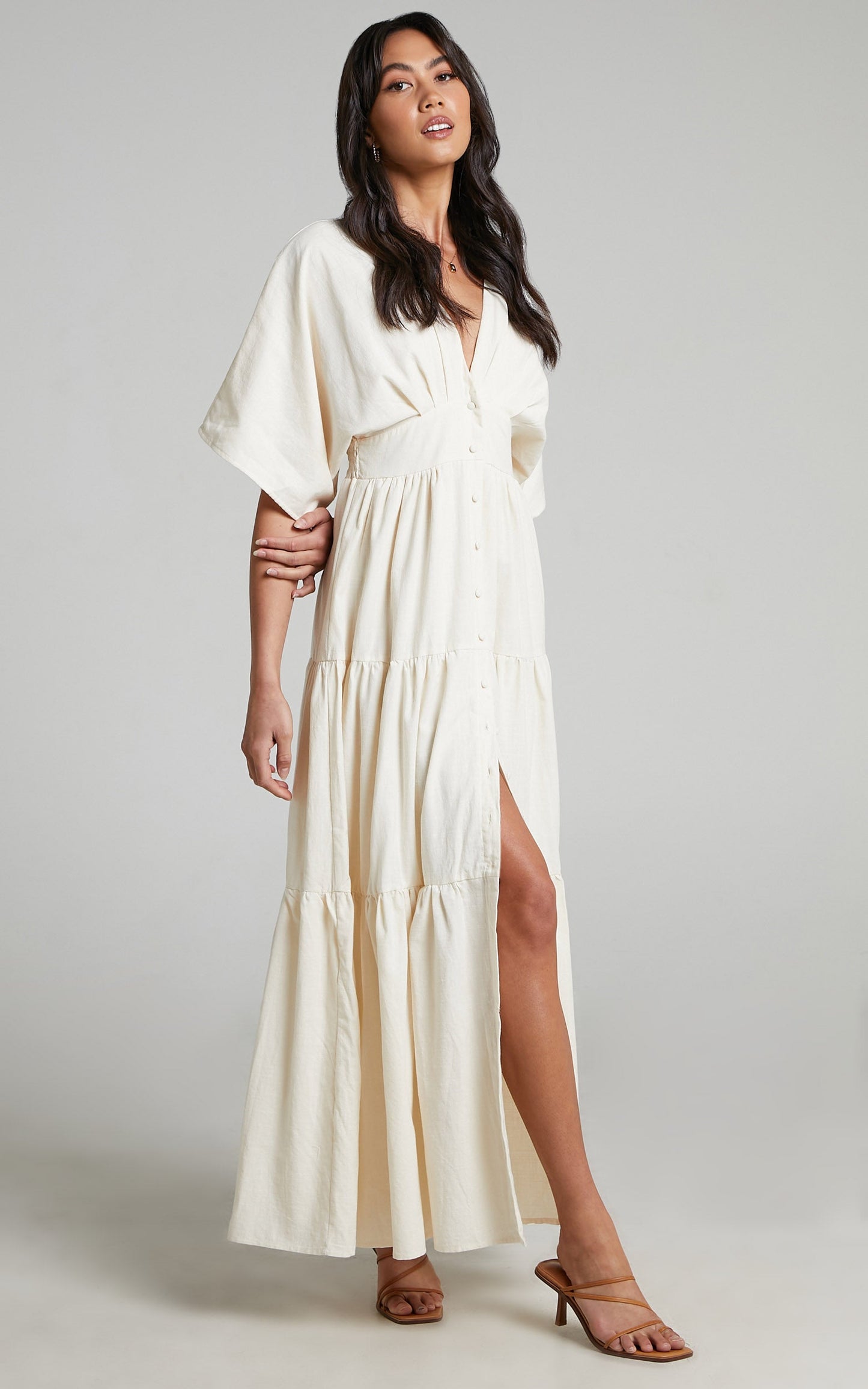 Louvain Tiered Maxi Dress in White