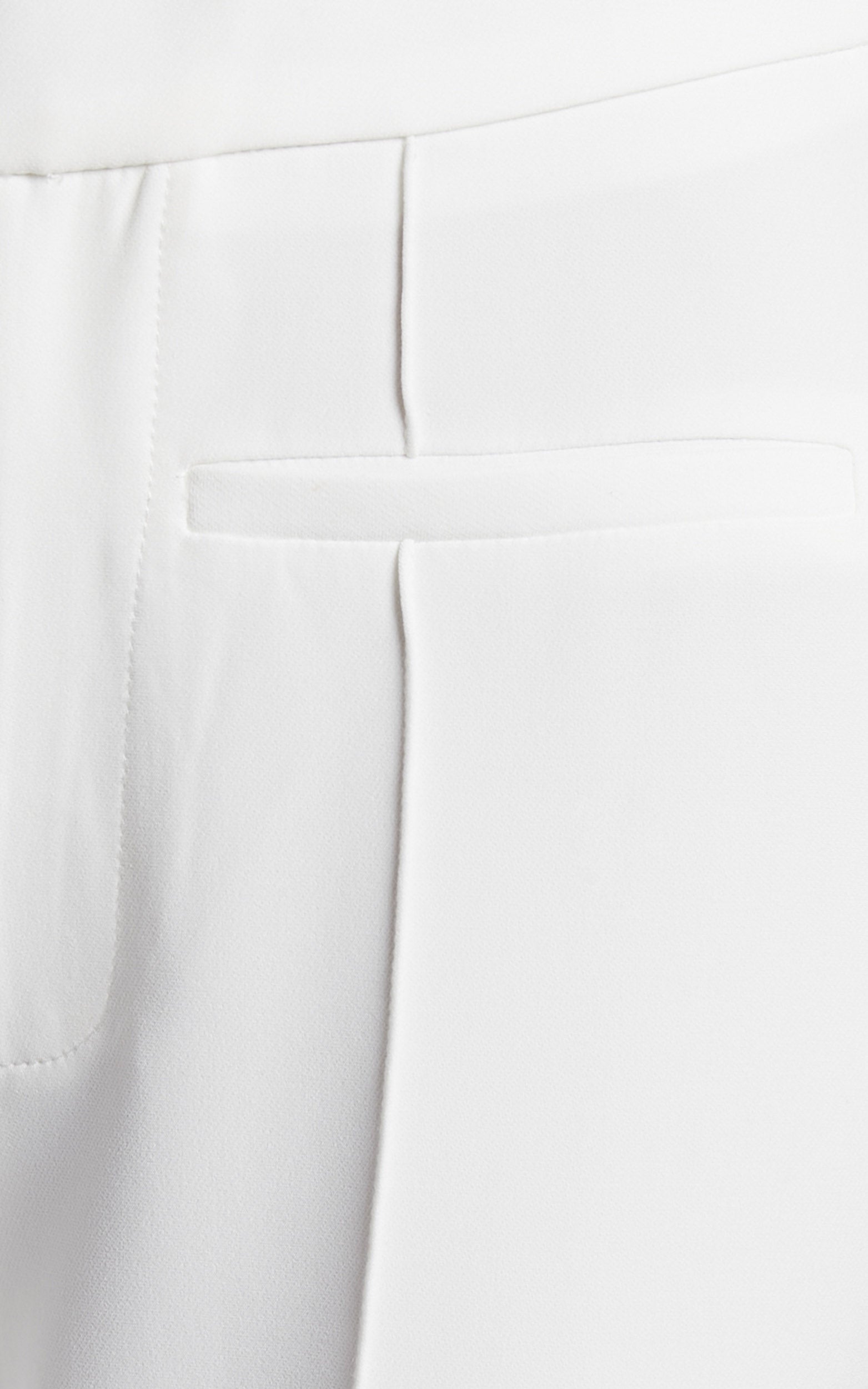 Maida Two Piece Set - V Front Crop Top and Wide Leg Pants Set in Ivory