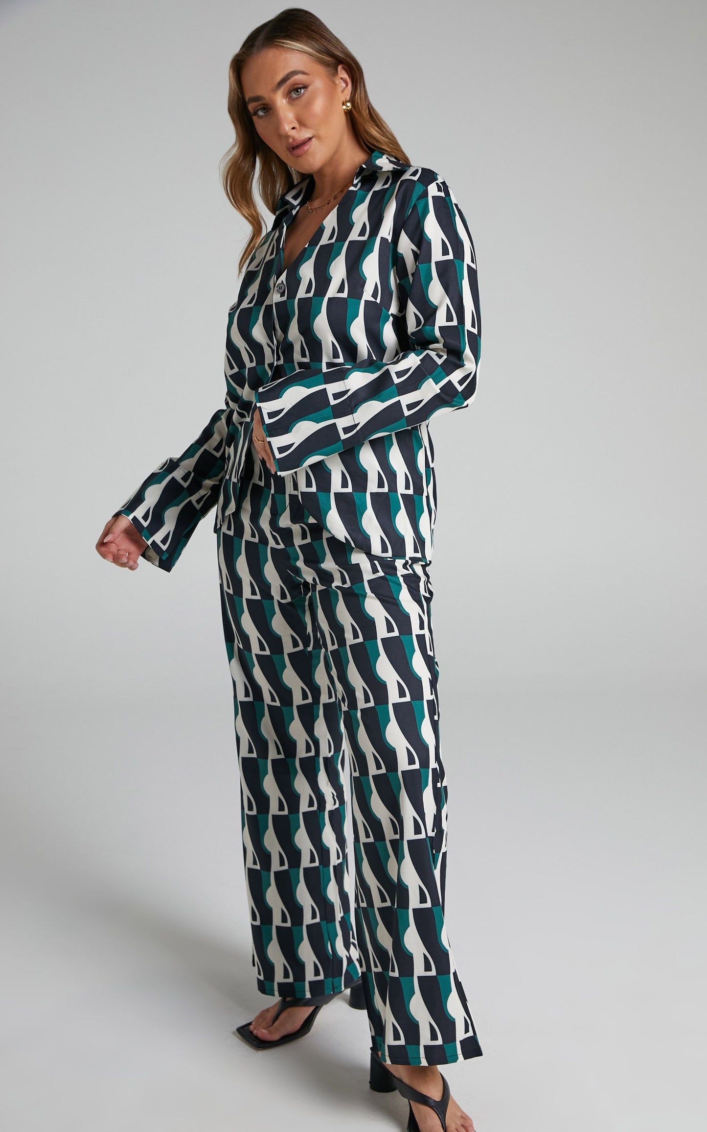 Malmoode Graphic Print Shirt and Pant Two Piece Set in Multi