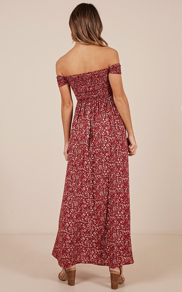 Daytime Dancer Maxi Dress In Red Print