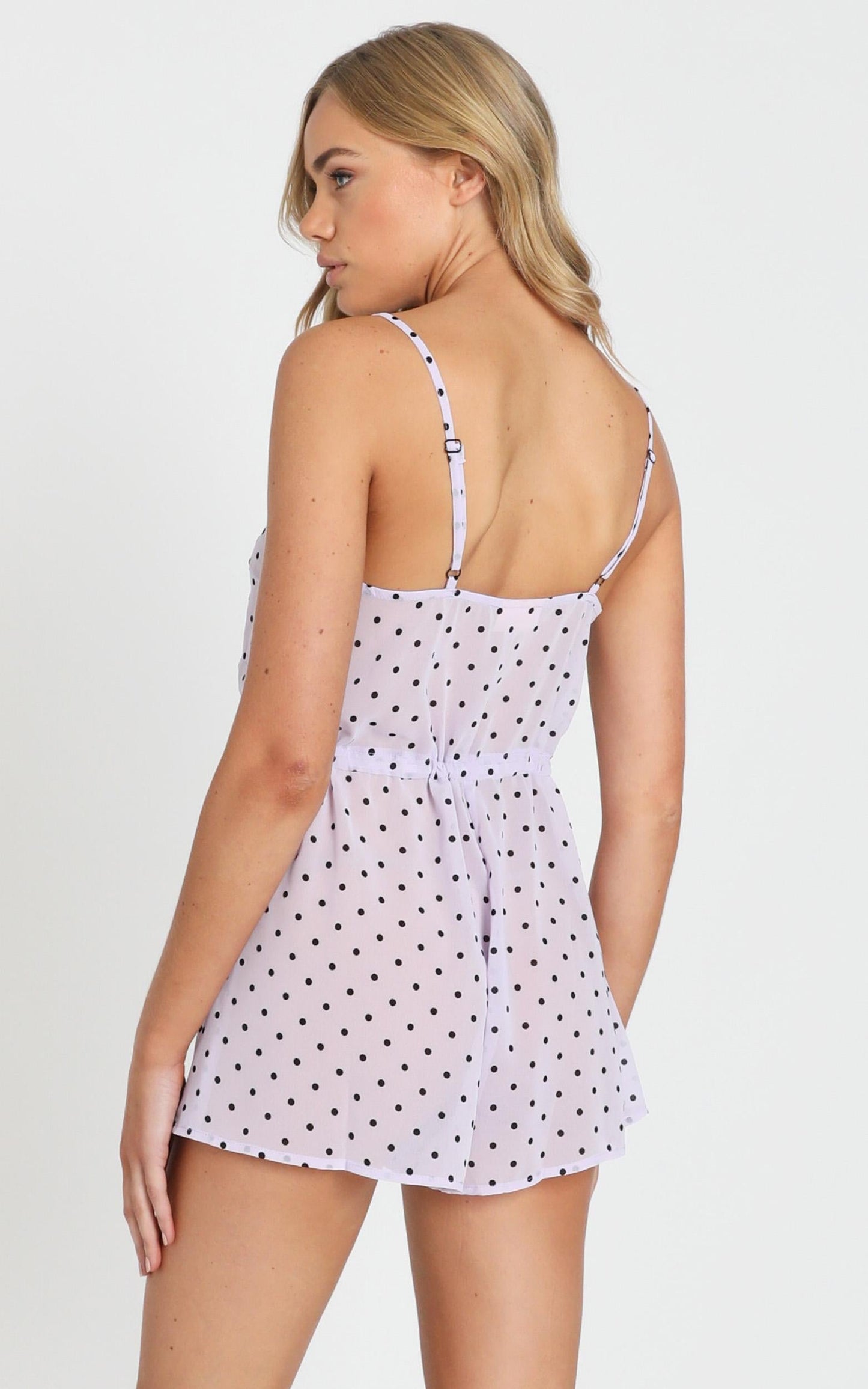 Shadow Of Us Romper in Lilac Spot