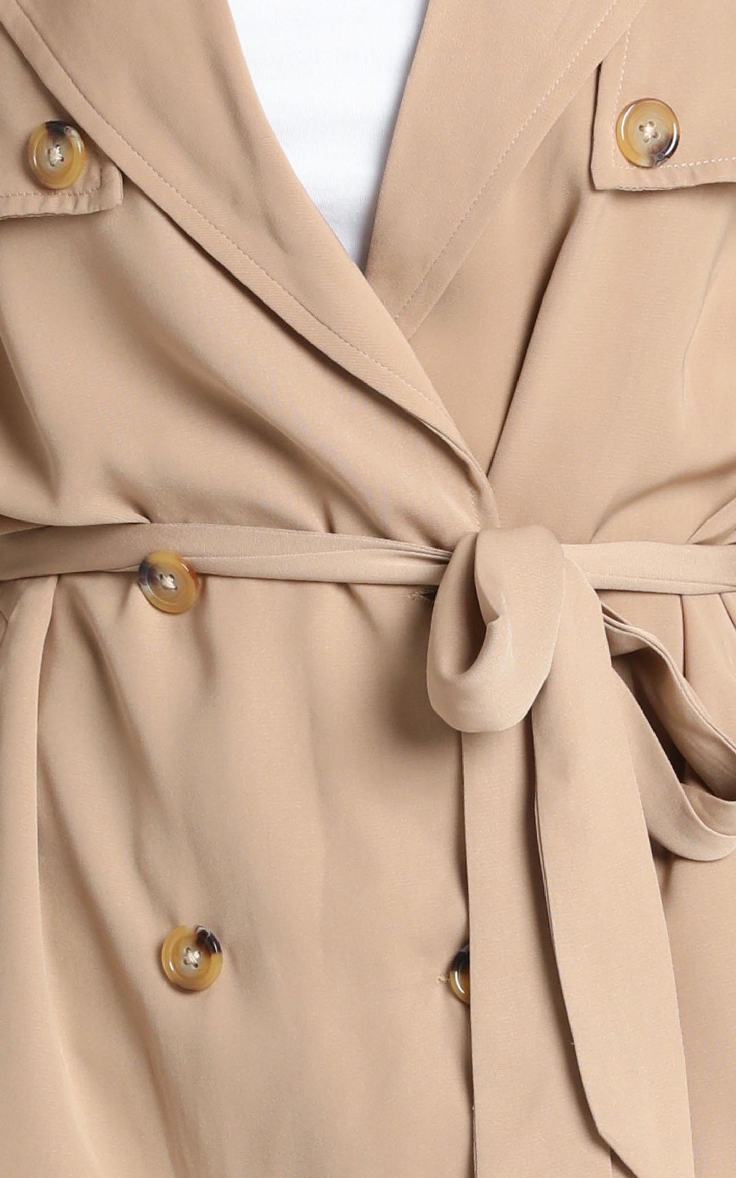 Stepping It Up Trench Coat In Beige
