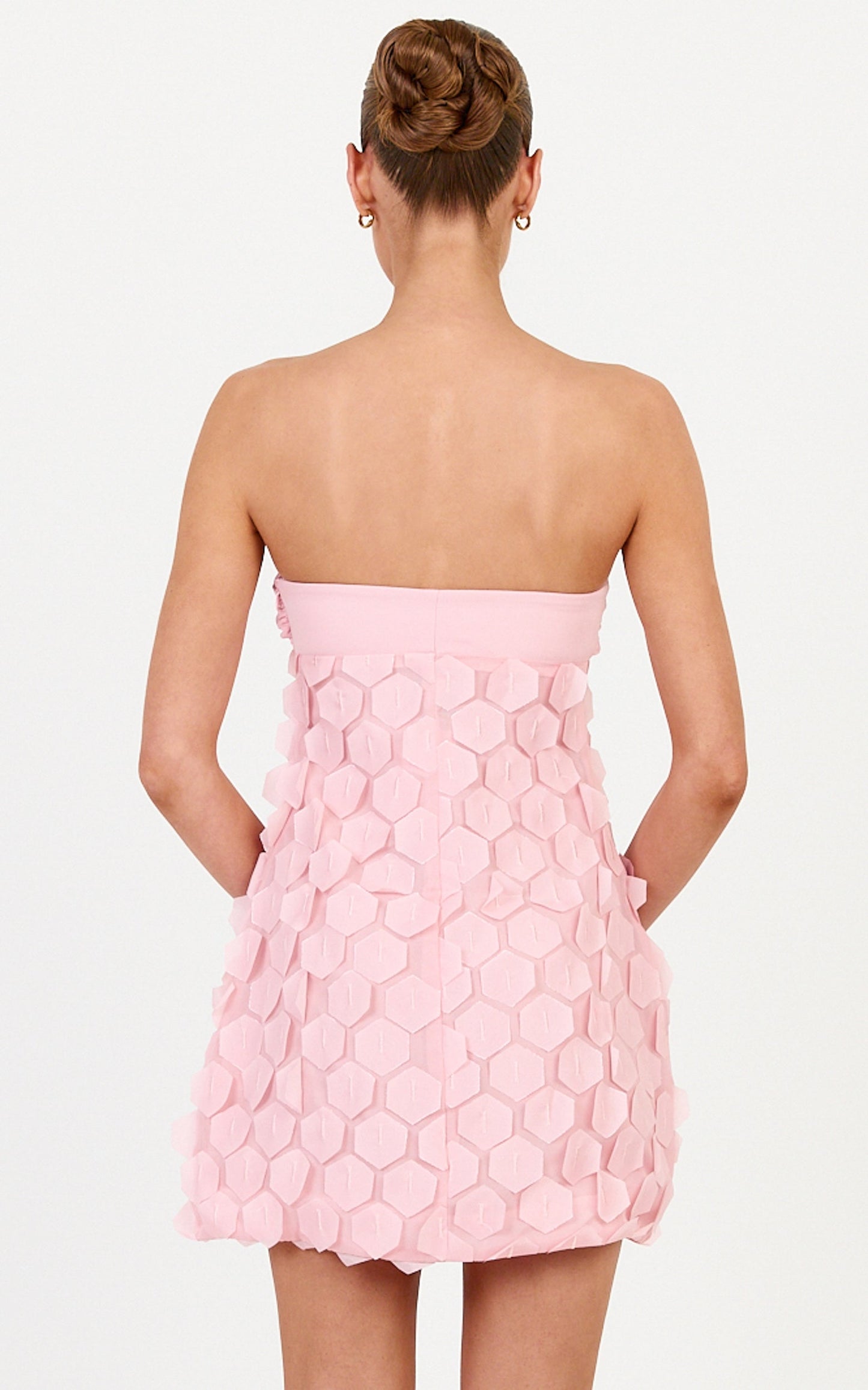 Luella Mini Dress - Strapless Sweetheart Neck Dress in Pink