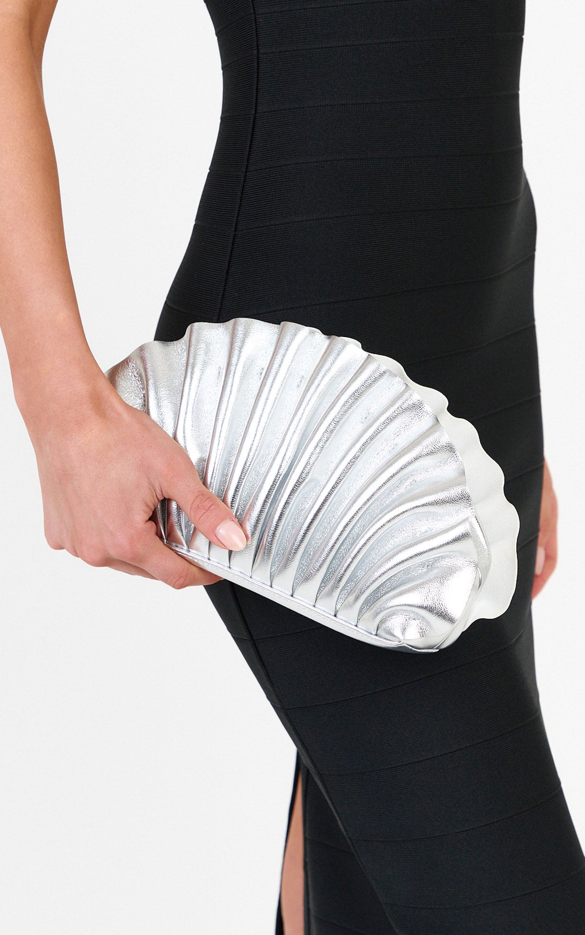 Plissée-Clutch 'Hollie' in Silber