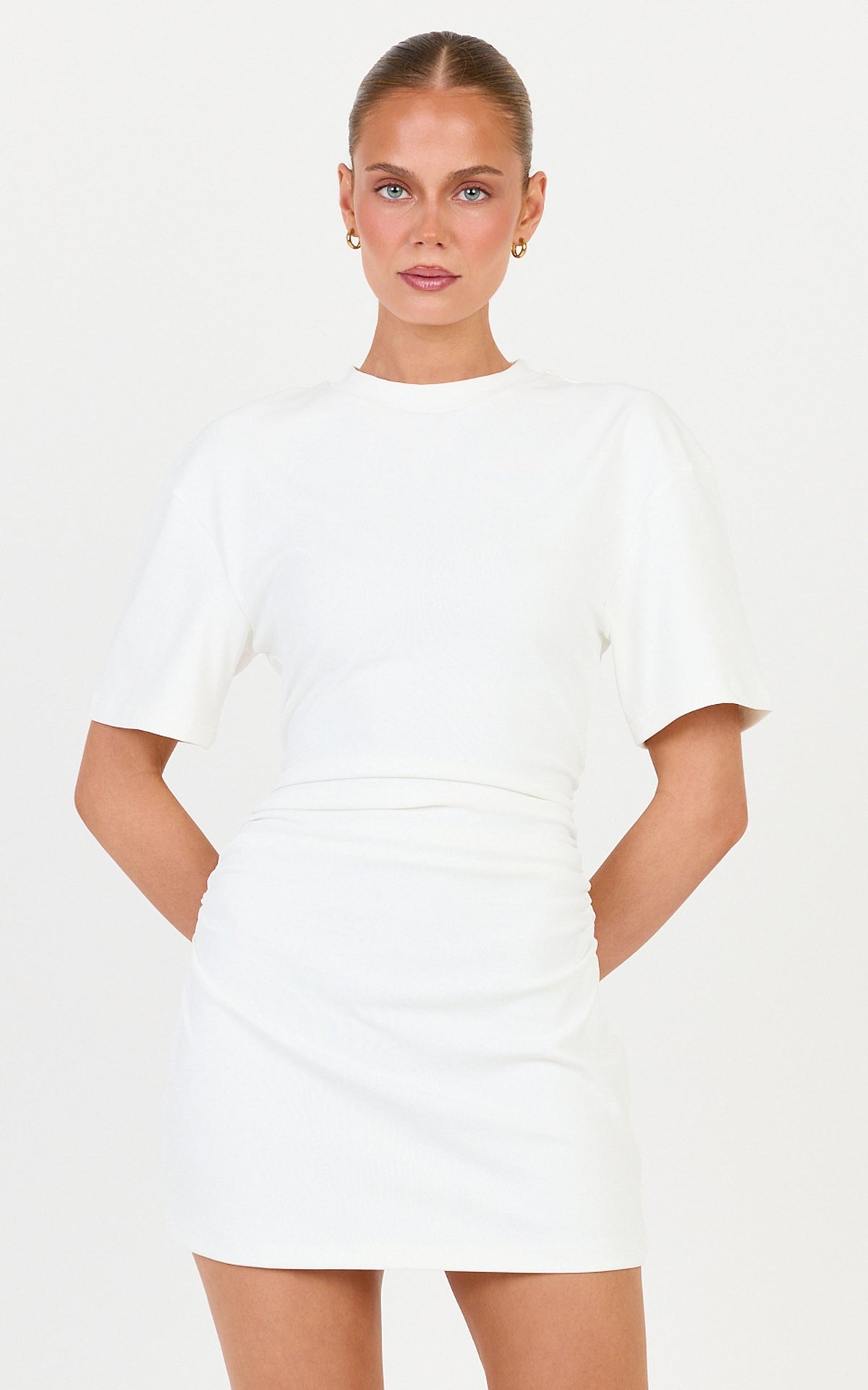 Aloha Minikleid – T-Shirt-Kleid in Off-White