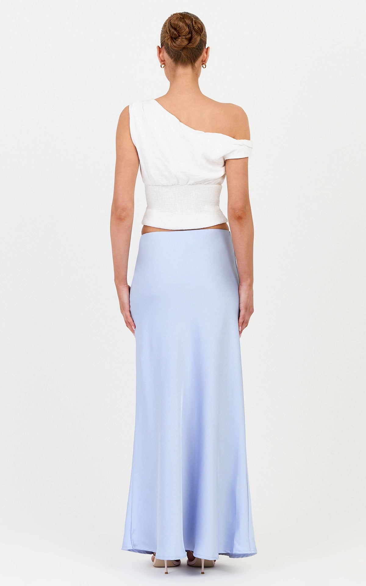 Juniper Top - schulterfreies Oberteil mit gesmokter Taille in Off-White