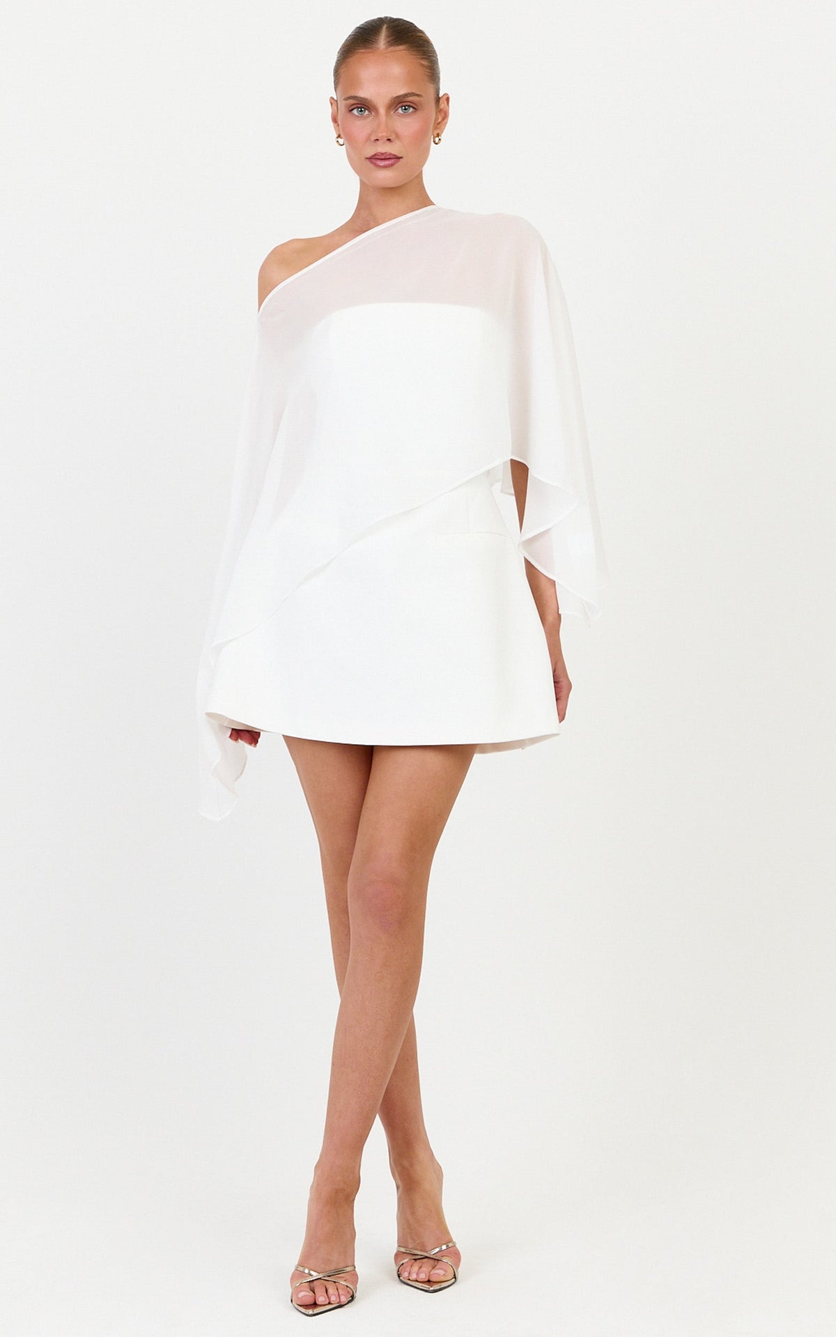 Aya Top – Transparente Carmen-Cape-Top in Weiß