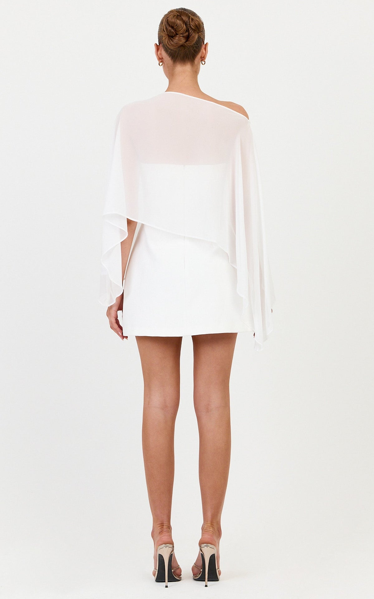 Aya Top – Transparente Carmen-Cape-Top in Weiß