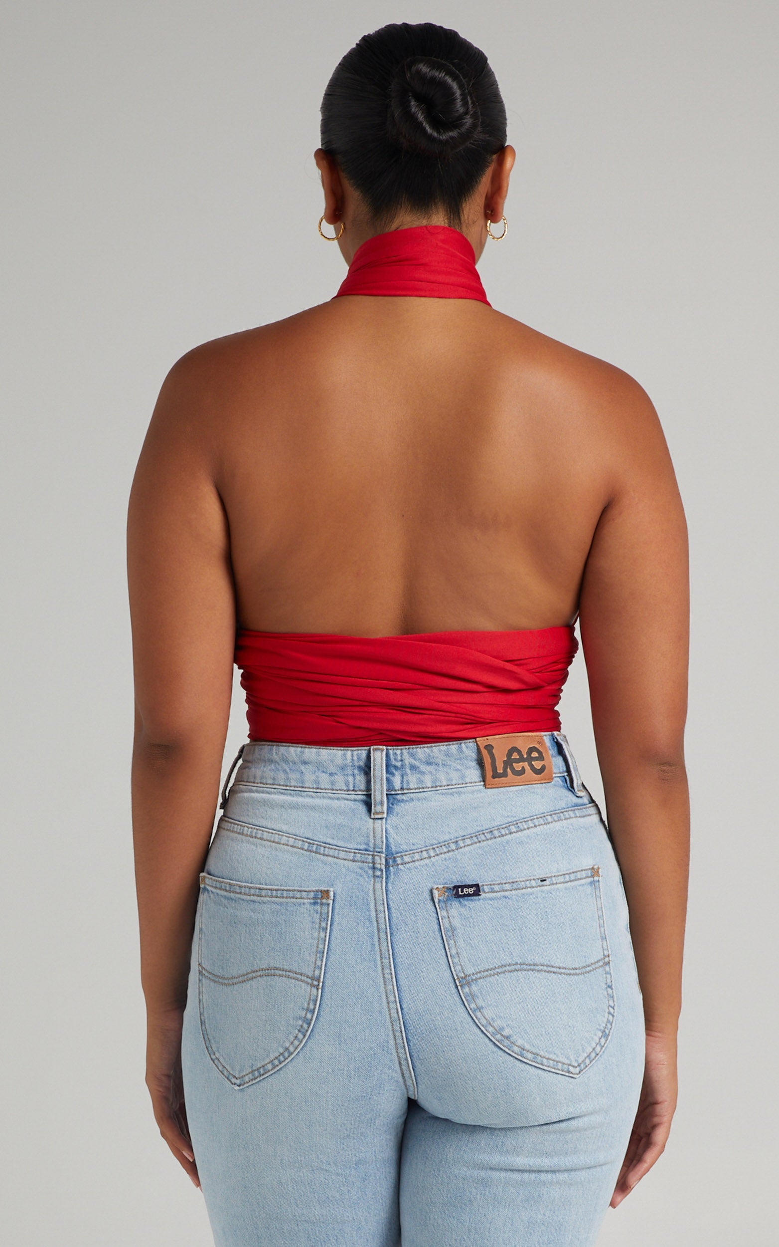 Lilah Multi Tie Crop Top in Red