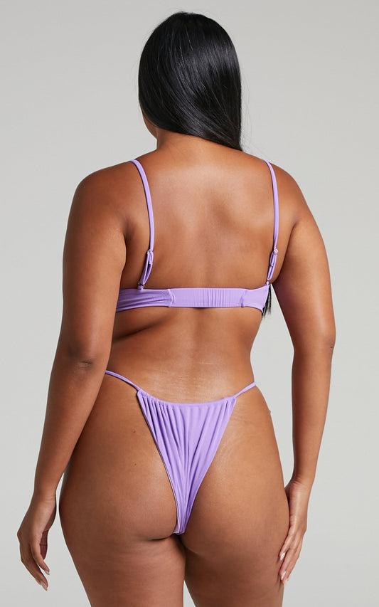 VDM The Label - Heidi Rib Bikini Top in Lilac