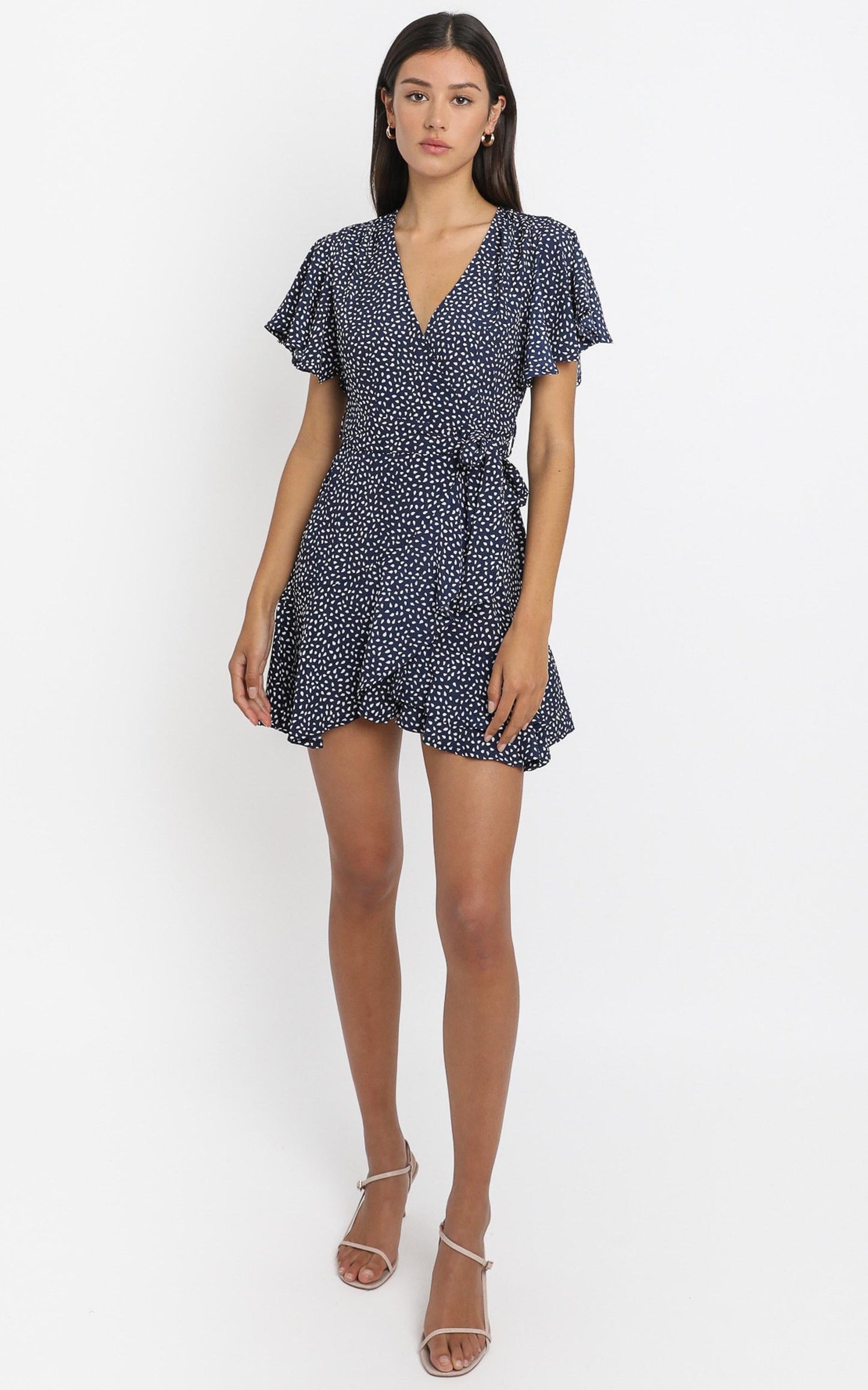 Constance Dress in Navy Spot