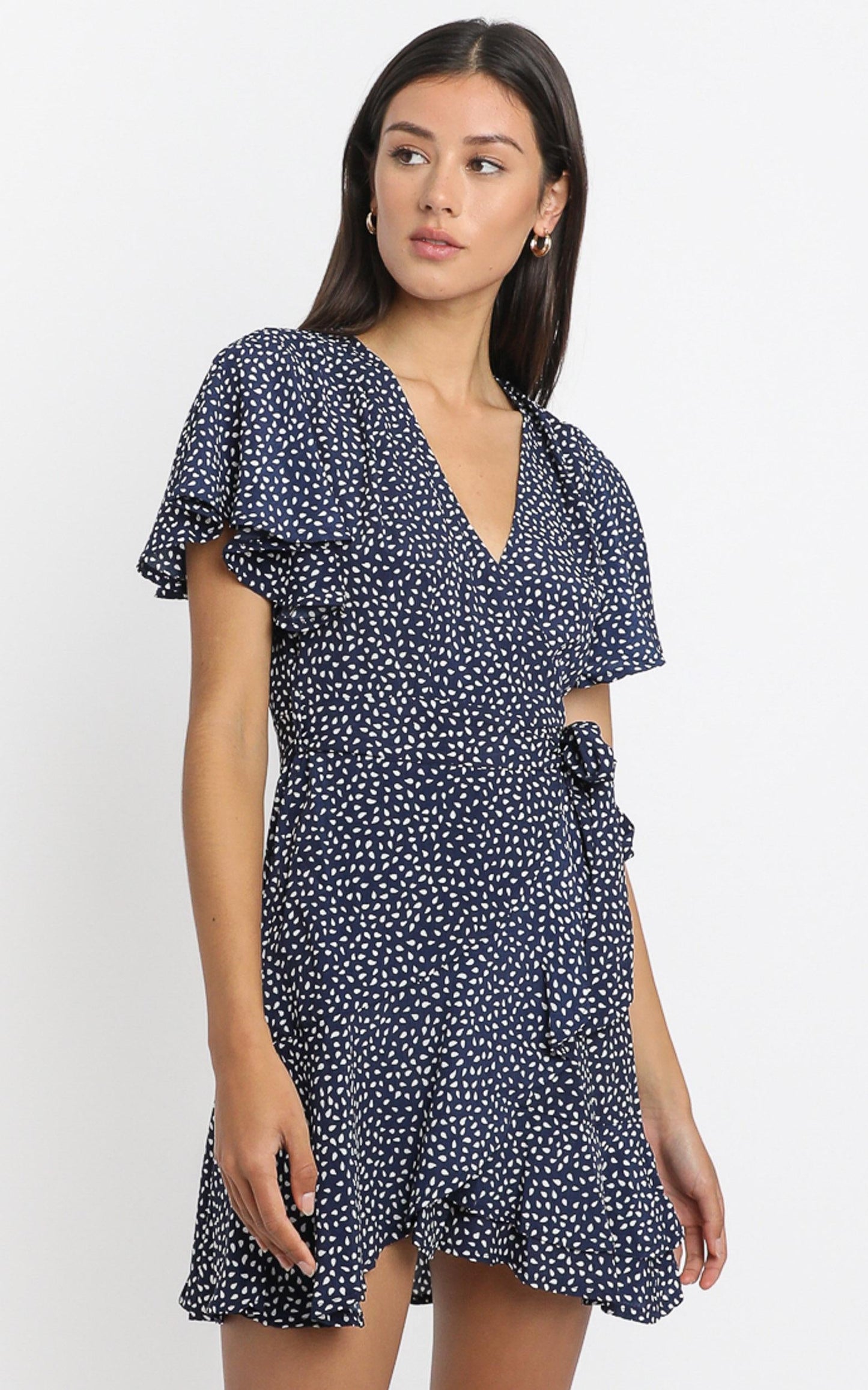 Constance Dress in Navy Spot