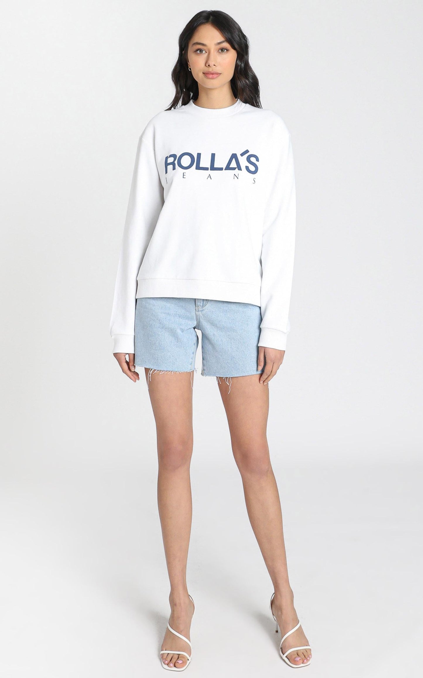 Rollas x Sofia Richie - Vintage Logo Sweater in Vintage White