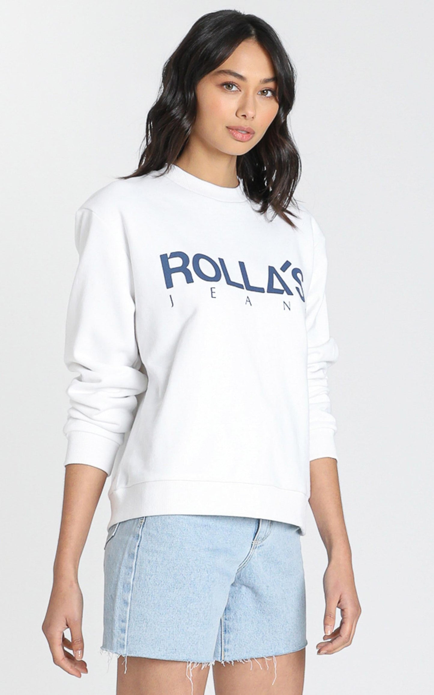 Rollas x Sofia Richie - Vintage Logo Sweater in Vintage White