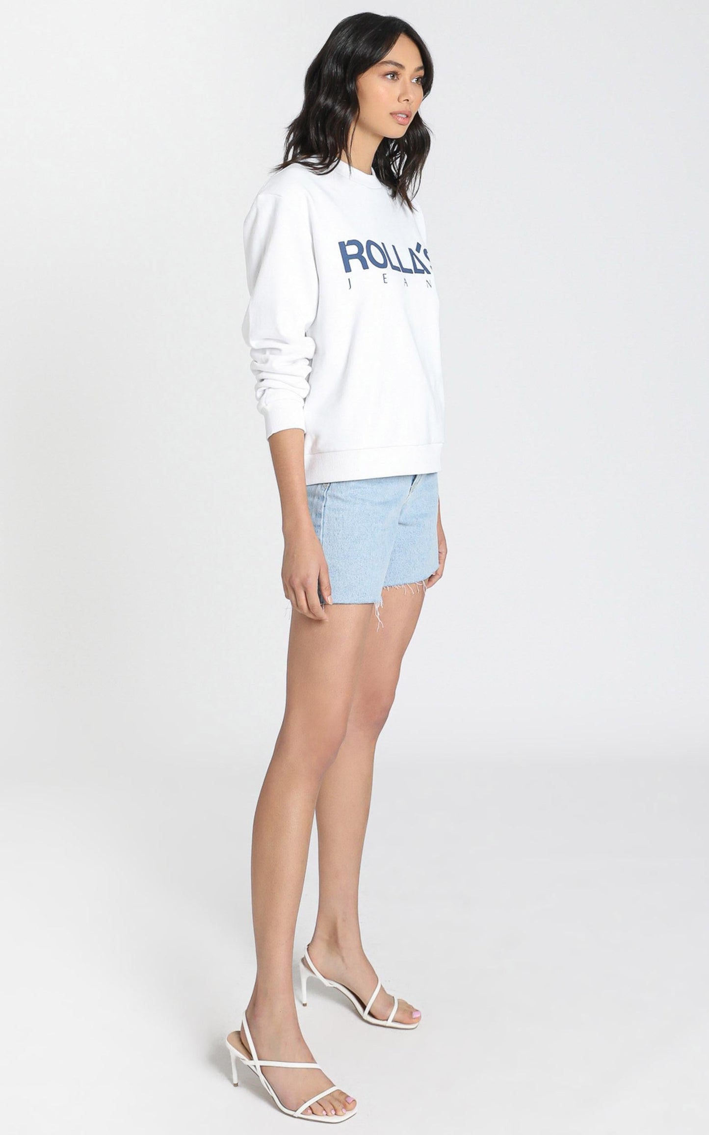 Rollas x Sofia Richie - Vintage Logo Sweater in Vintage White
