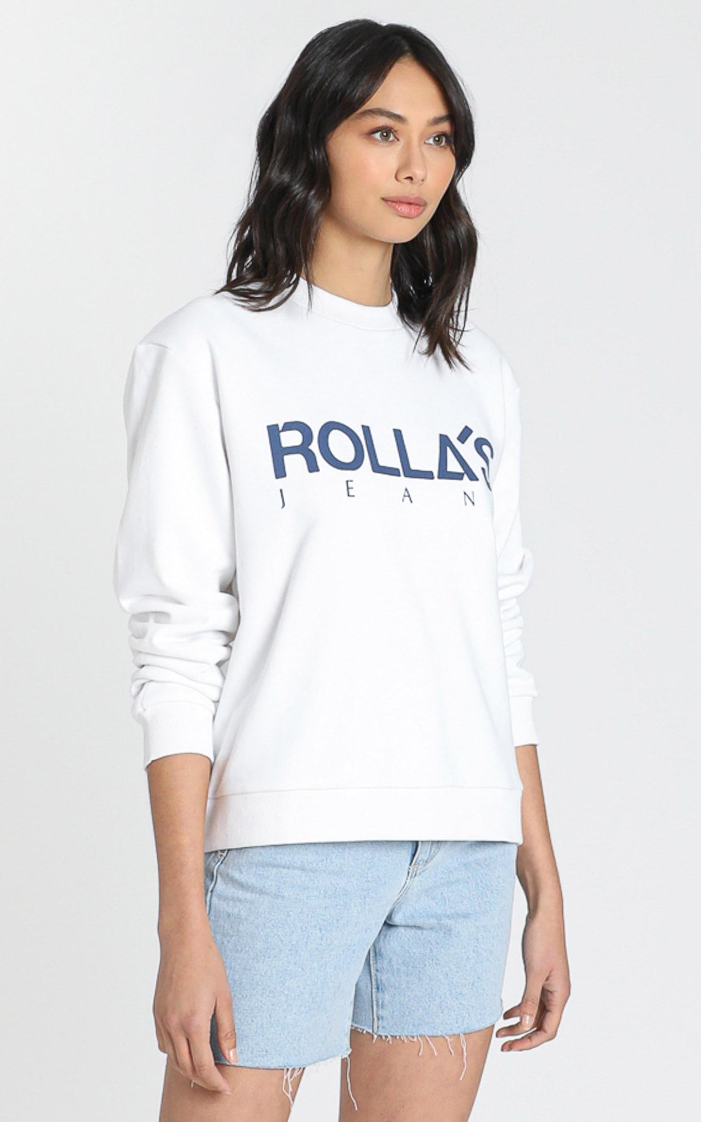 Rollas x Sofia Richie - Vintage Logo Sweater in Vintage White