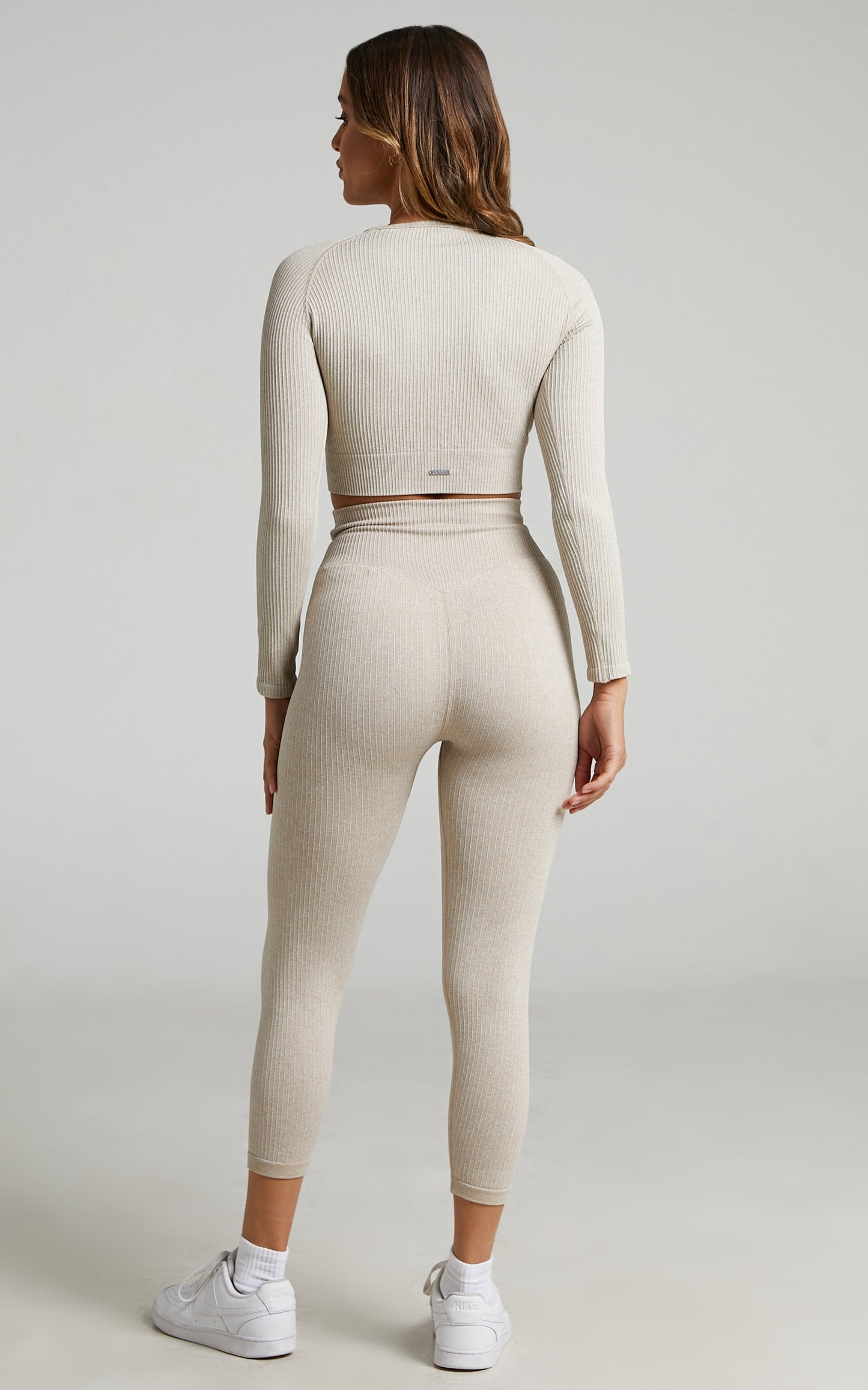 Aim'n - RIBBED SEAMLESS TIGHTS 7/8 in Beige