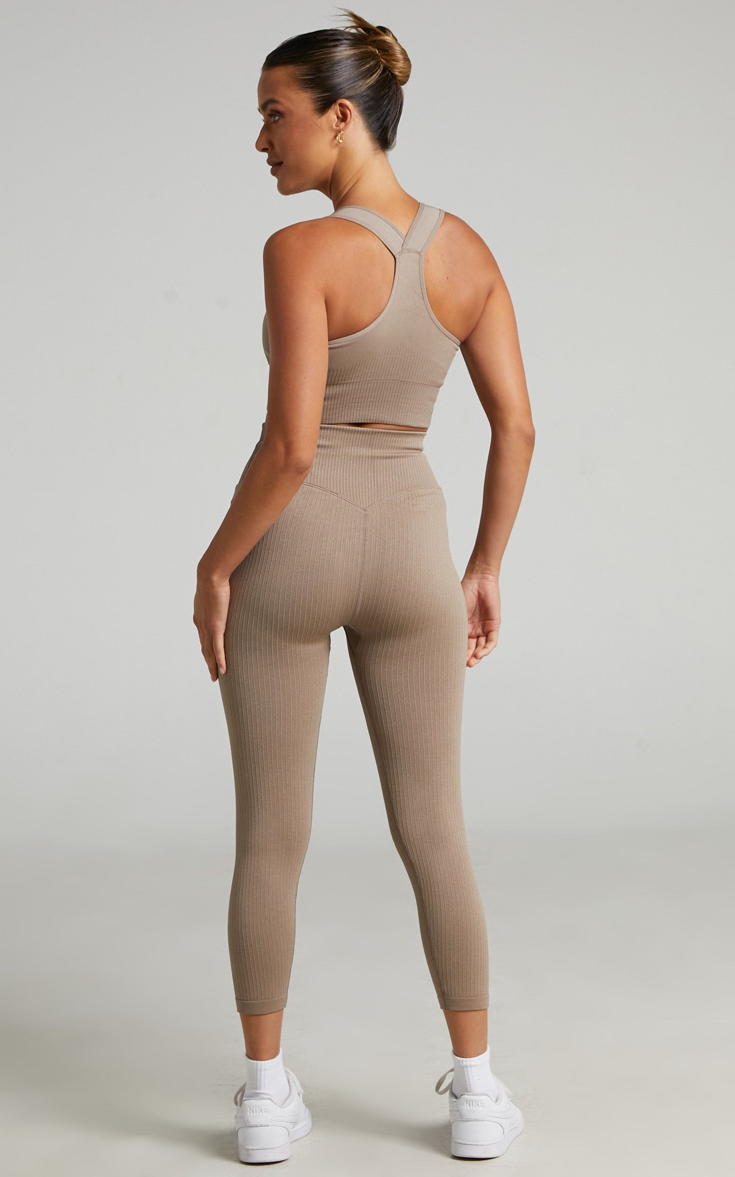 Aim'n - RIBBED SEAMLESS TIGHTS 7/8 in Espresso