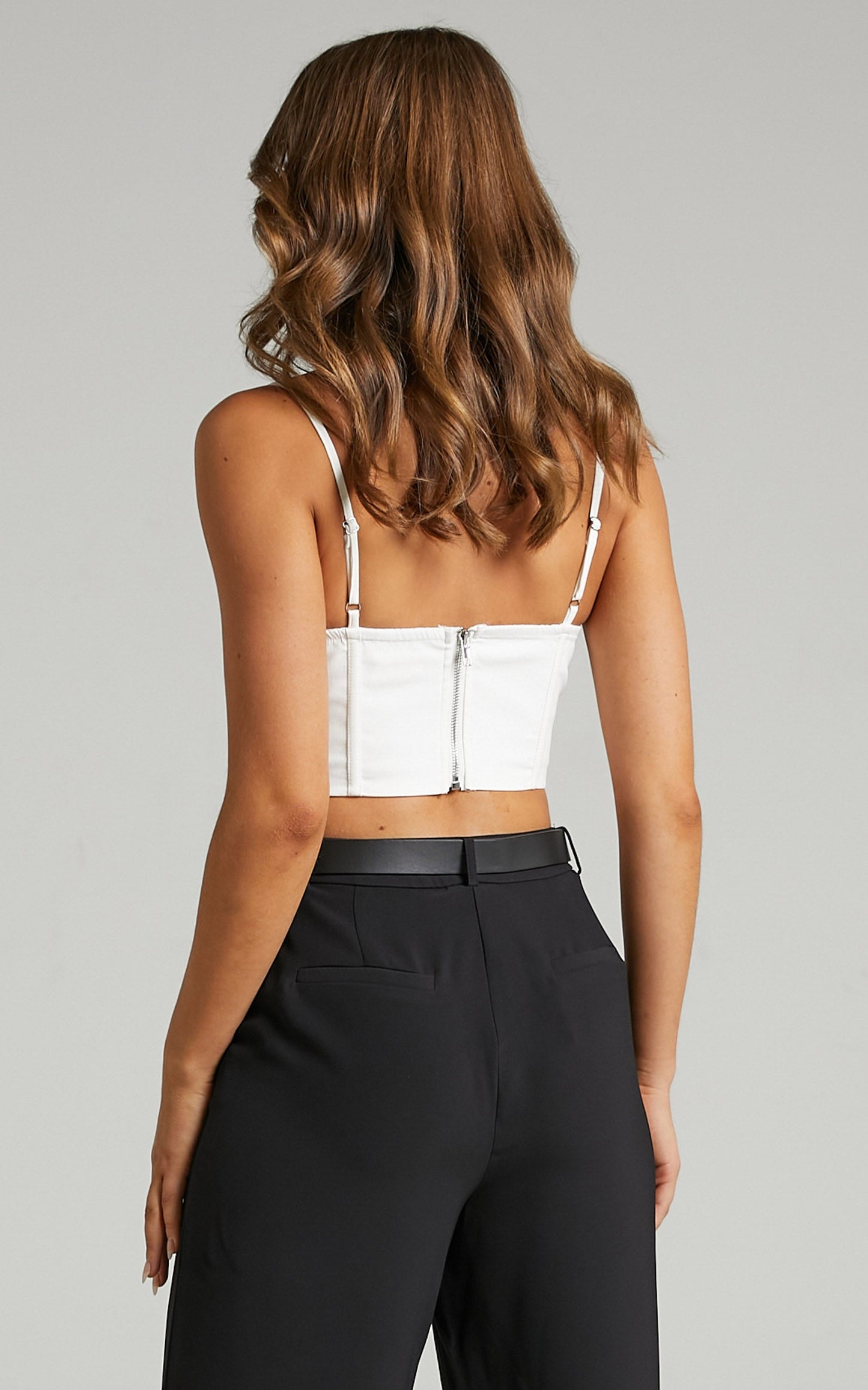Keiandra Pleated Corset in White