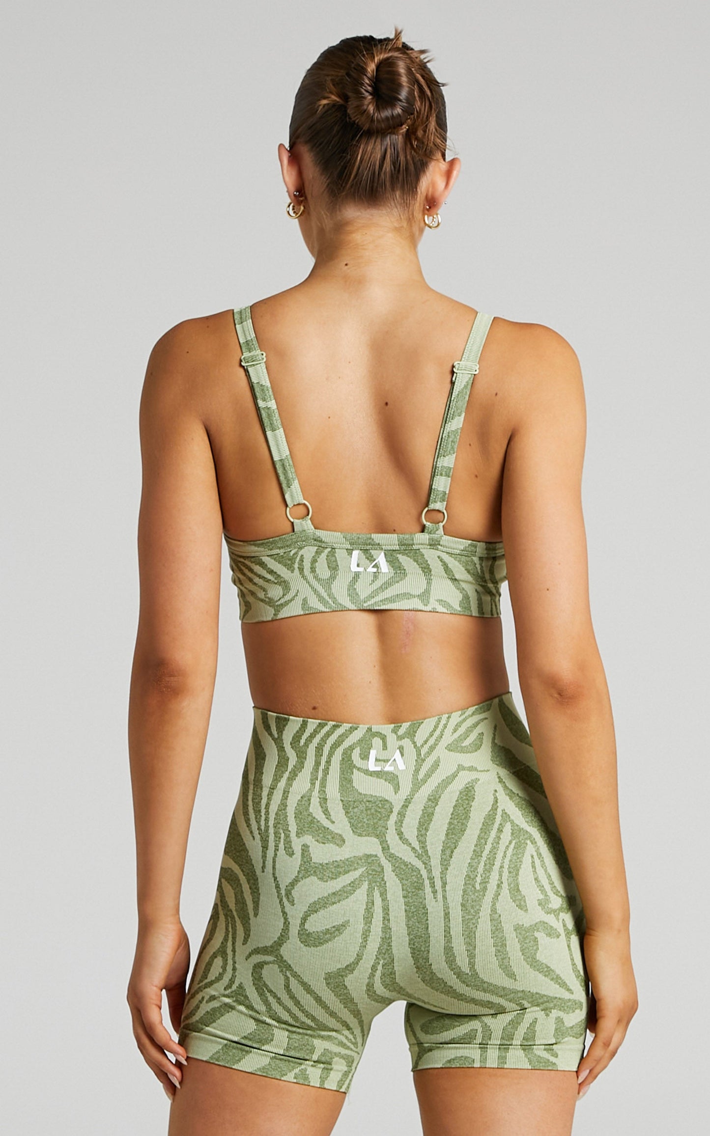 Lahana - Fleur Seamless Biker Short in GREEN ZEBRA