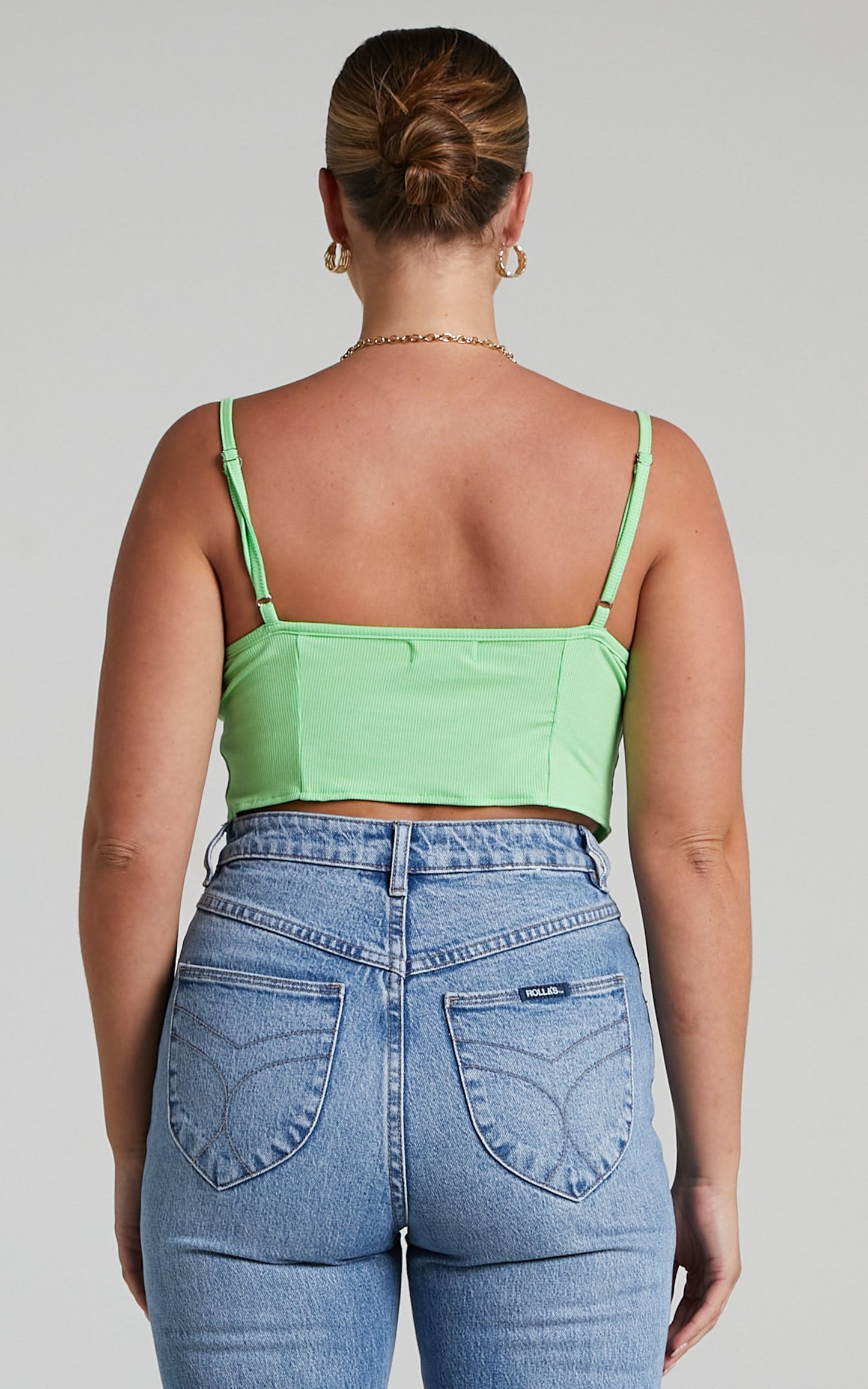 Maci Corset Style Top in Apple Green