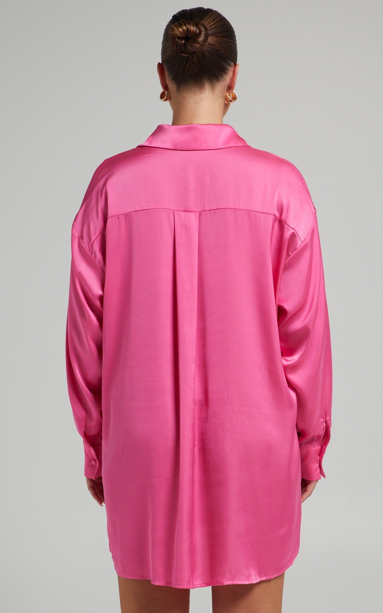 Desiree Shirt Dress in Bubblegum Pink