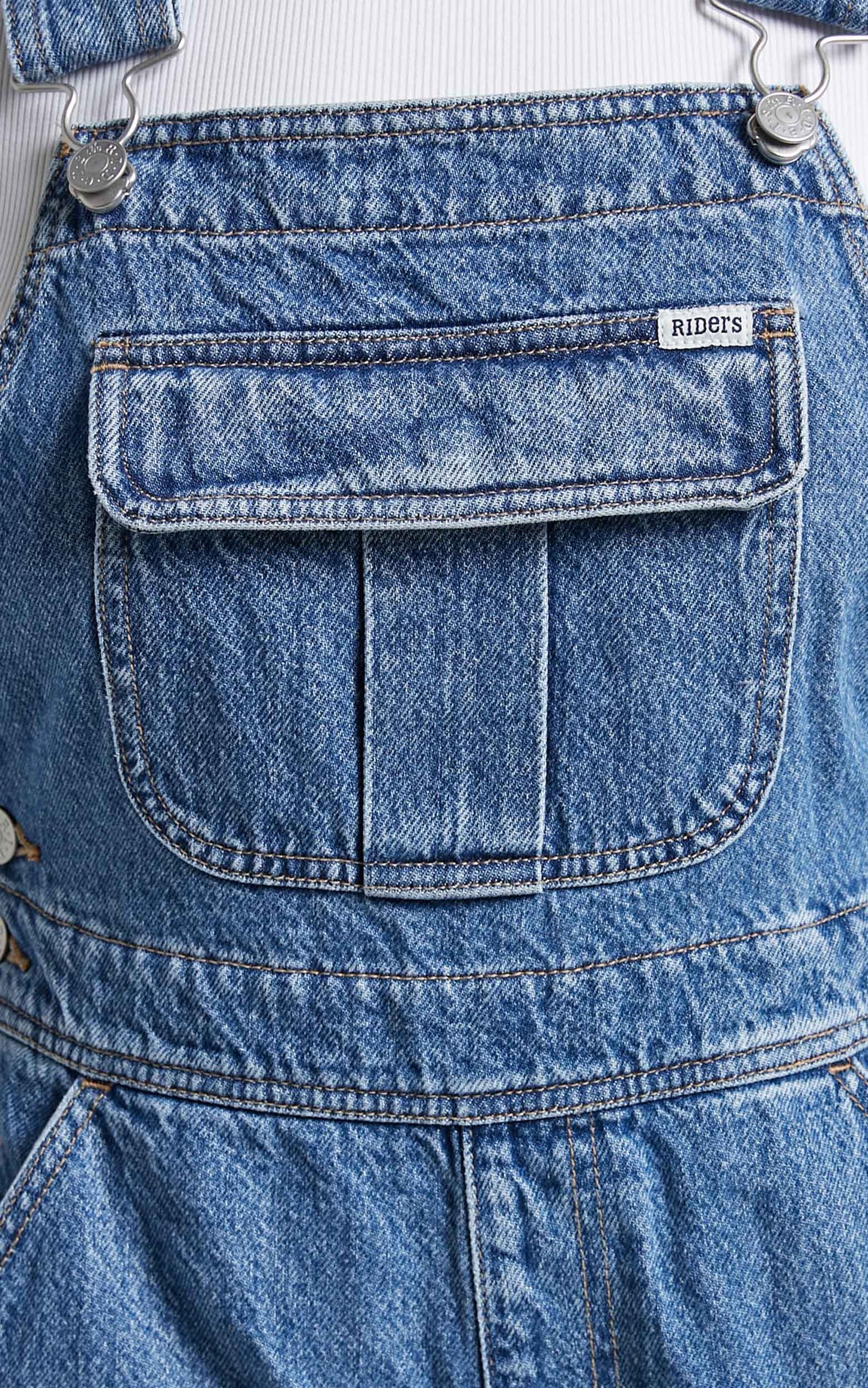 Riders by Lee - Denim Dungaree Short in Blue Wave