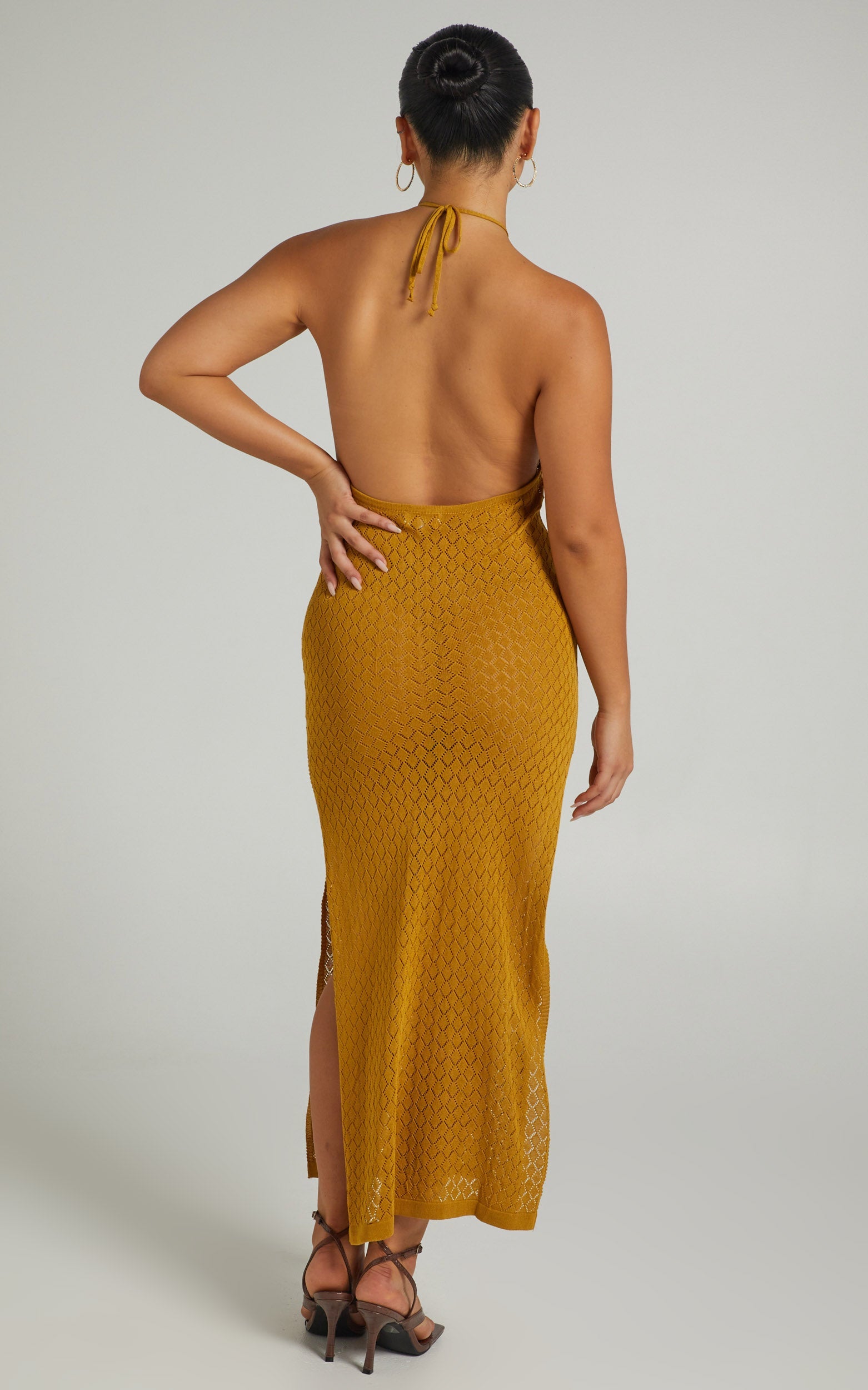Salmee Knit Maxi Dress in Mustard
