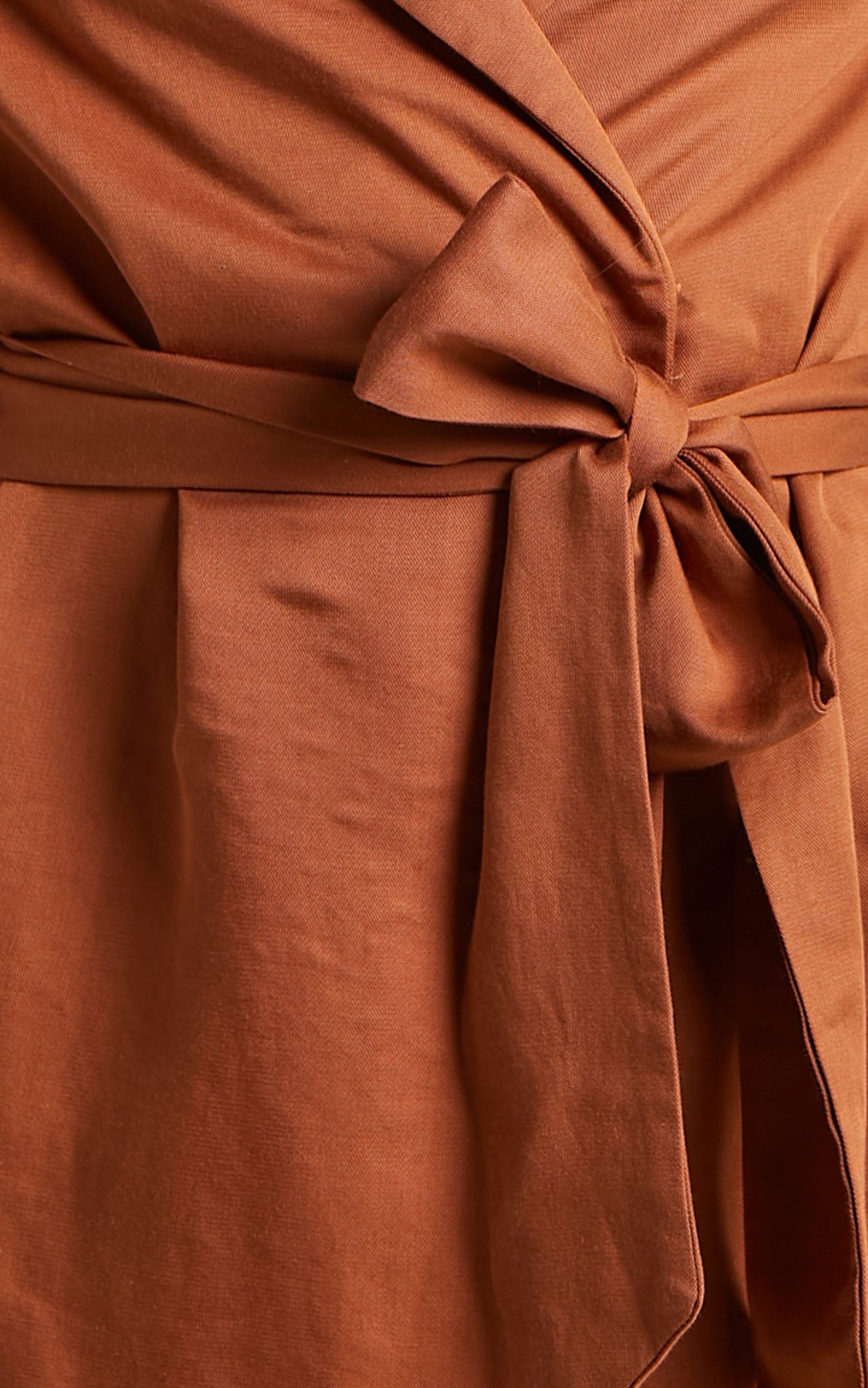 Amalie The Label - Lotte Linen Blend Tie Waist Wrap Blazer Dress in Toffee