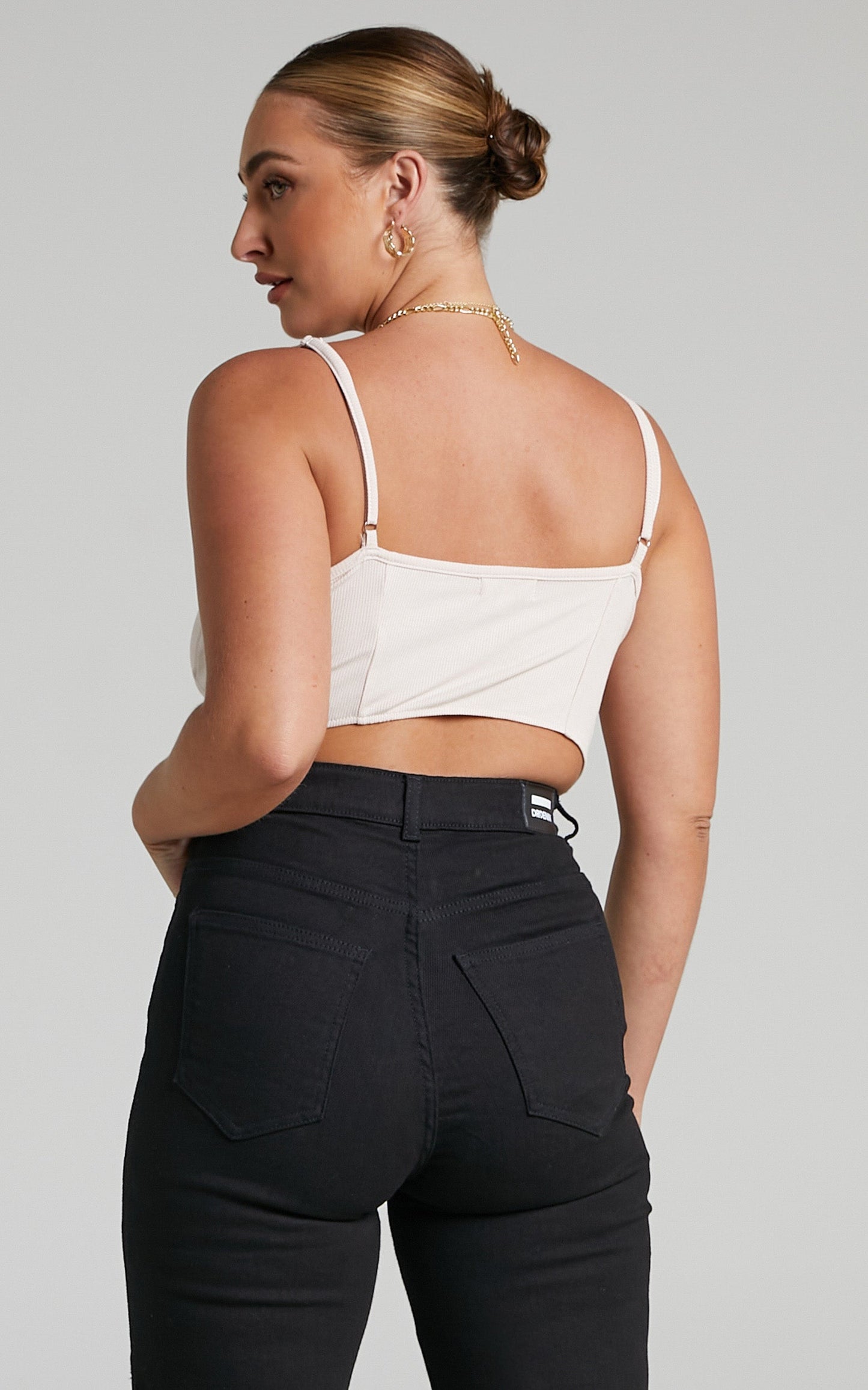 Maci Corset Style Top in Beige