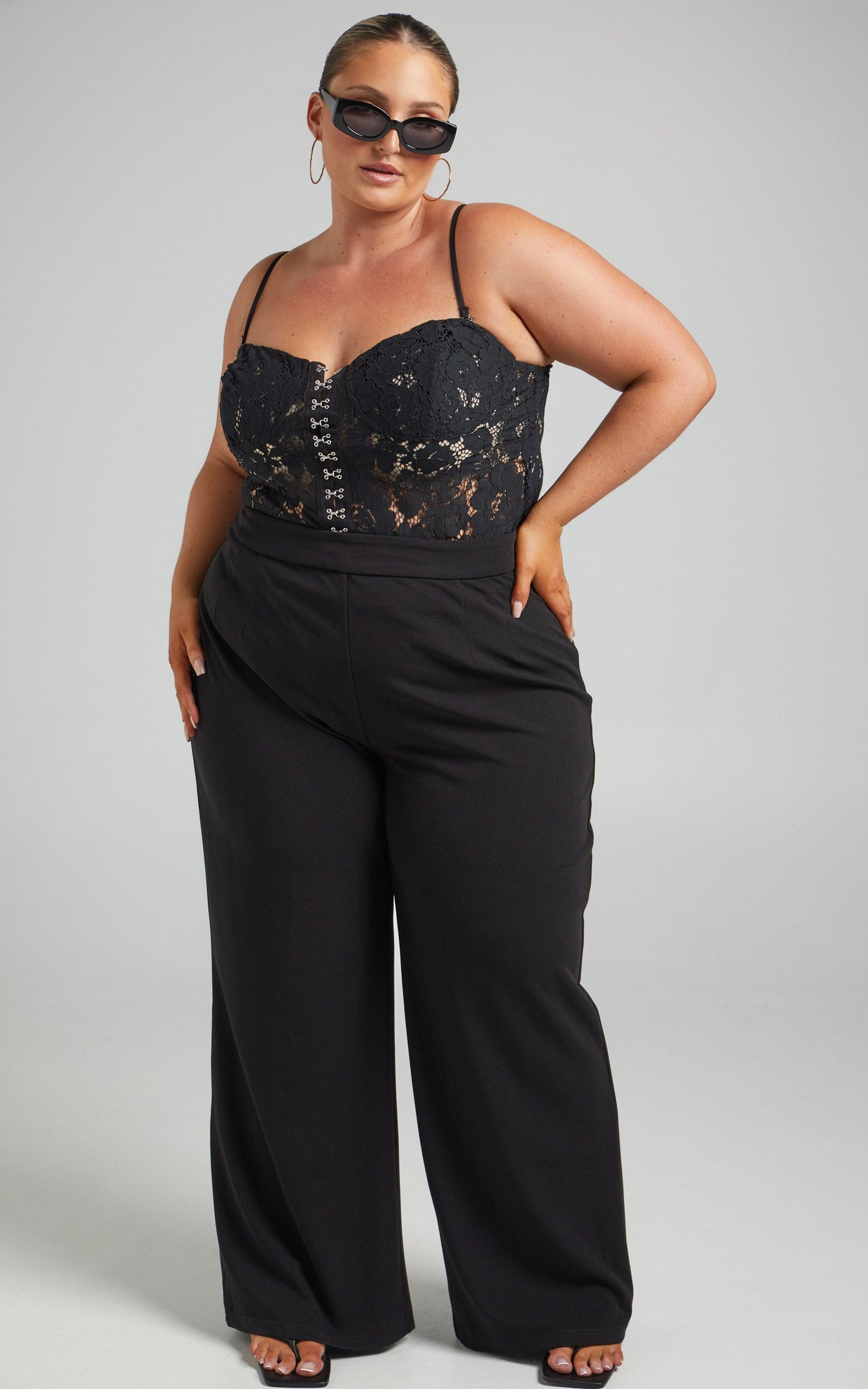Lisia Bodysuit in Black Lace