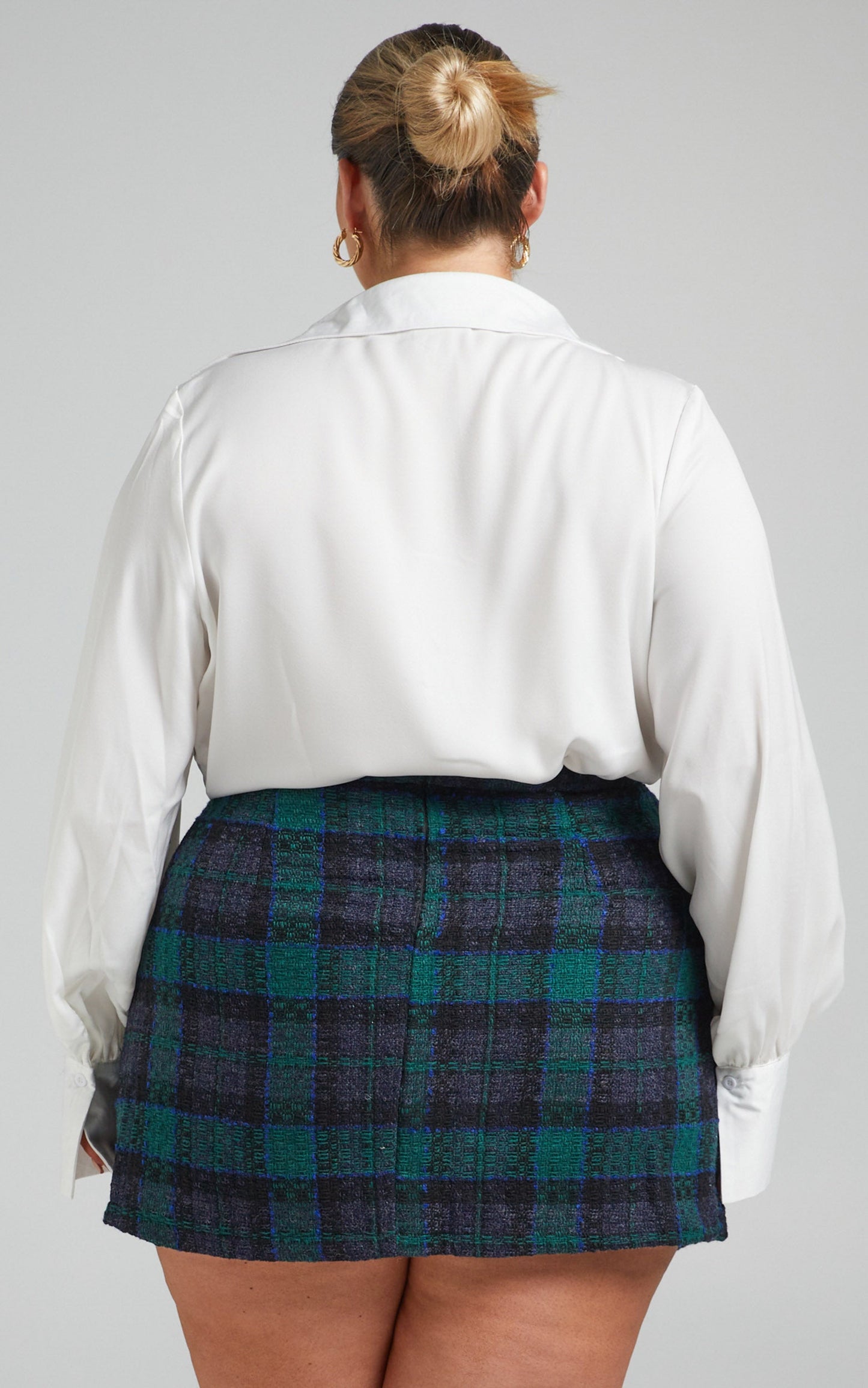 Cyndee TWEED MINI SKIRT in Forest Green