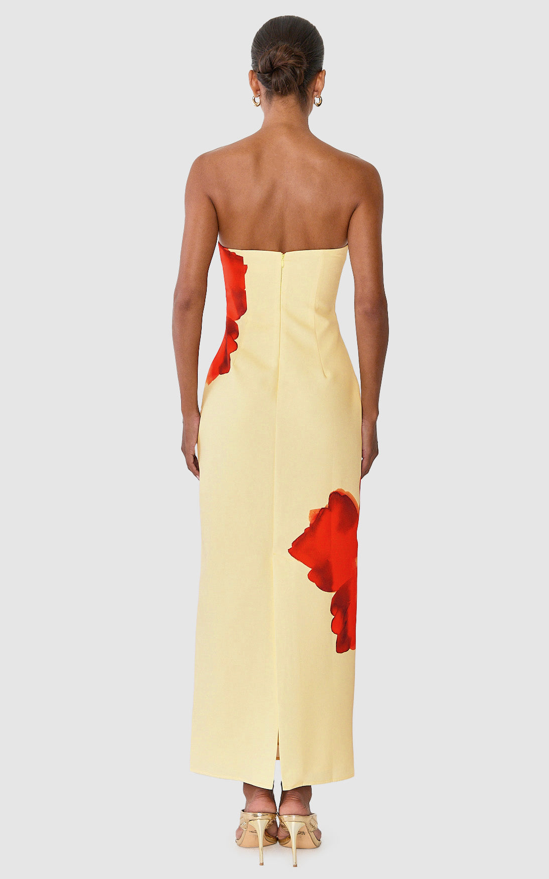 Leah Maxi Dress - Strapless Placement Floral Print Dress in Floral Emberlight