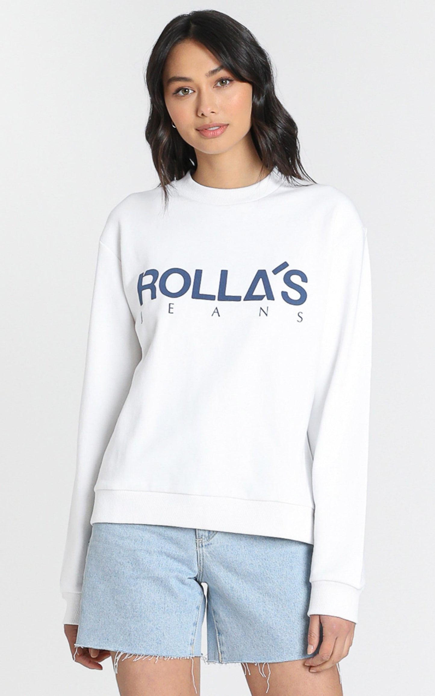 Rollas x Sofia Richie - Vintage Logo Sweater in Vintage White
